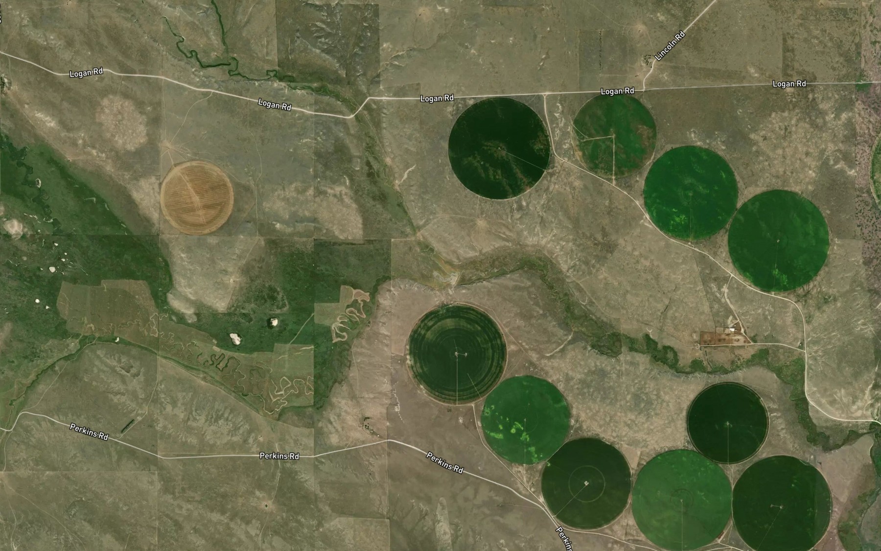 Satellite map of the South Branch Snake Creek