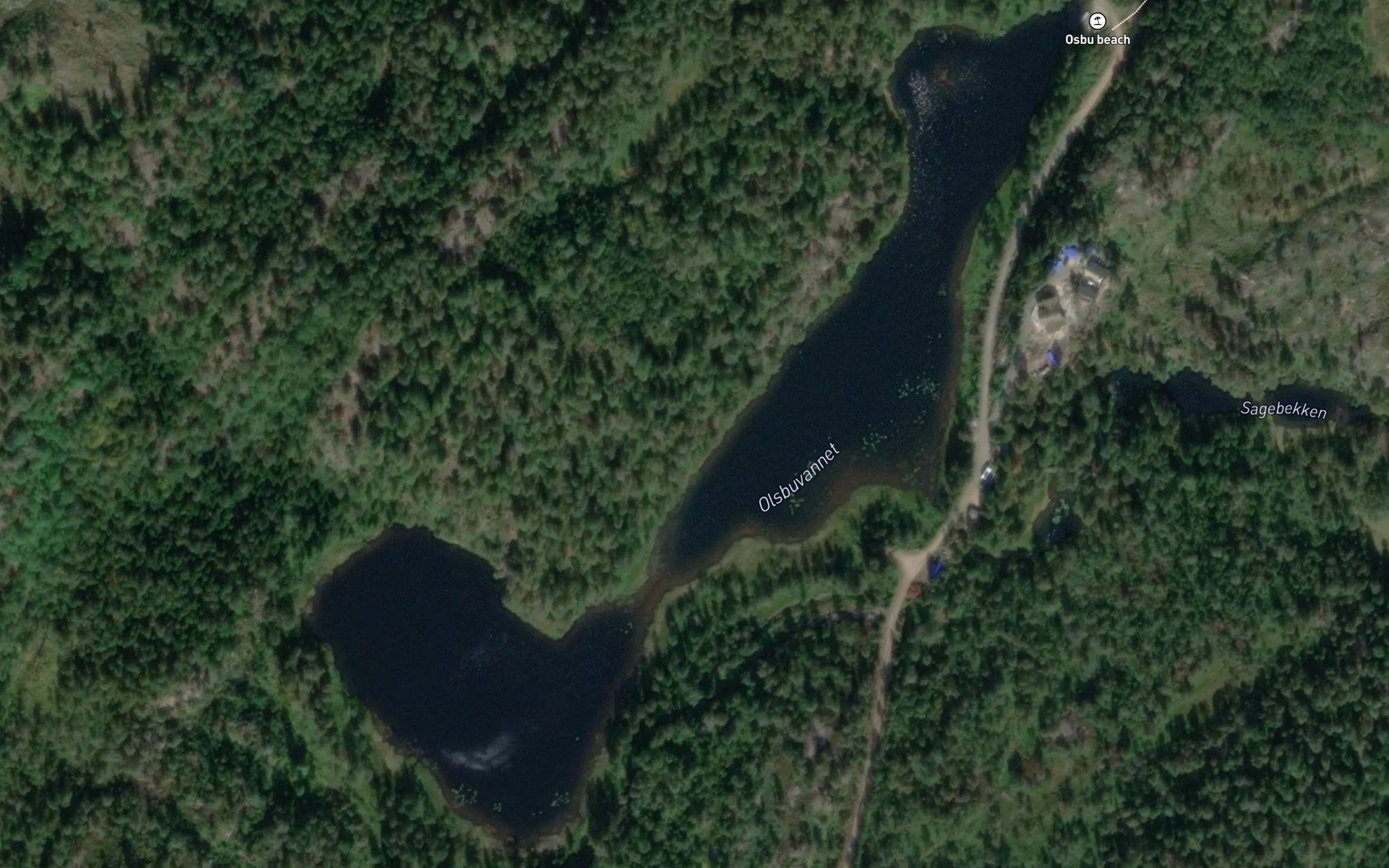Satellite map of the Olsbuvannet