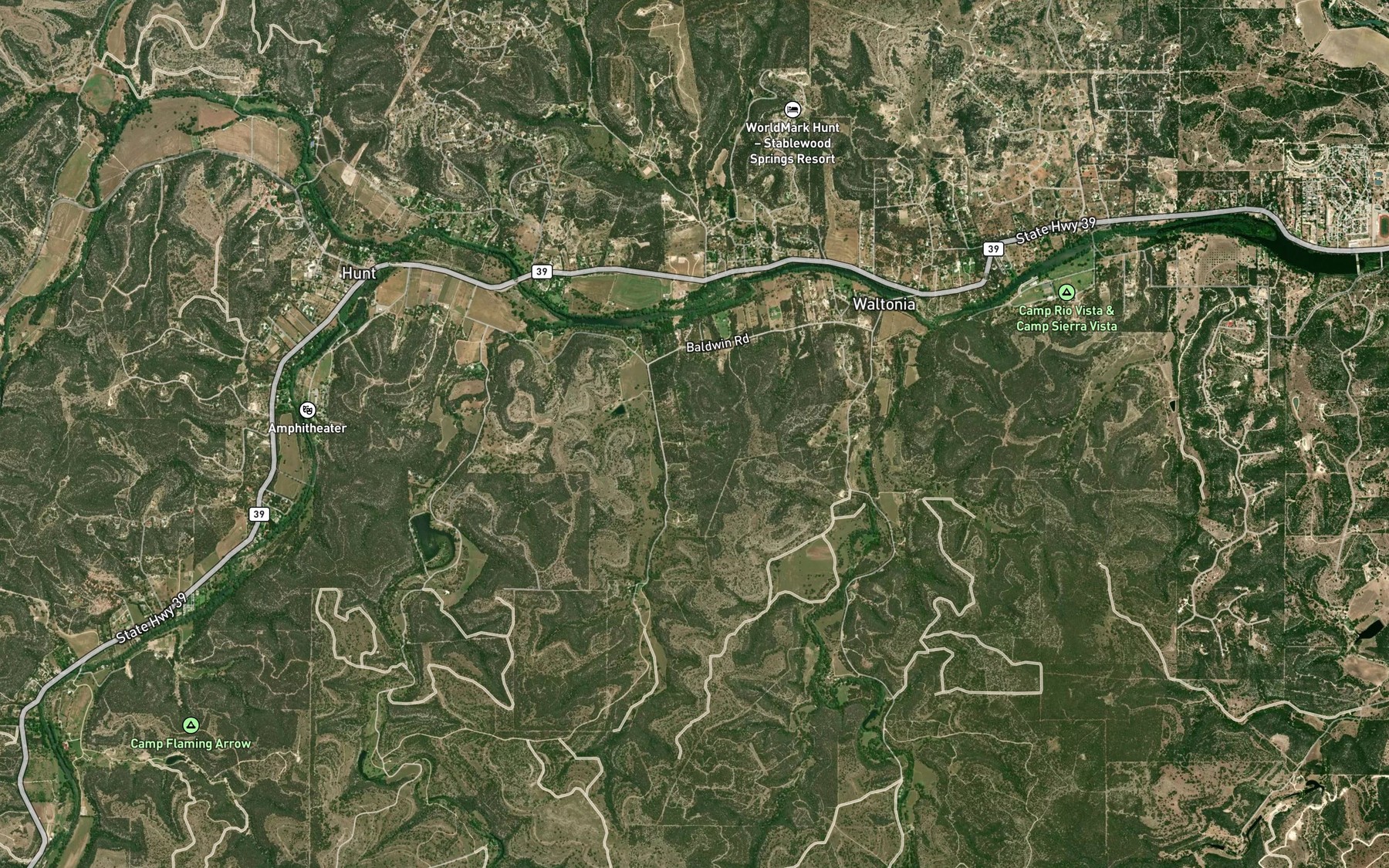 Satellite map of the Kelly Springs