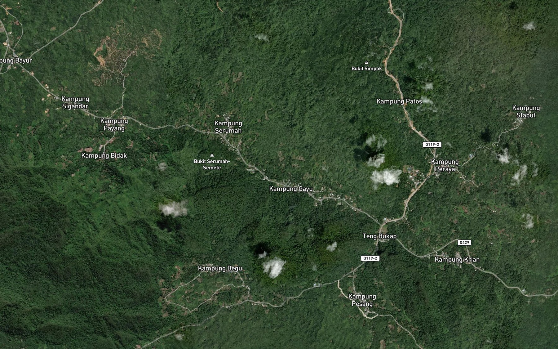 Satellite map of the Sungai Benulan
