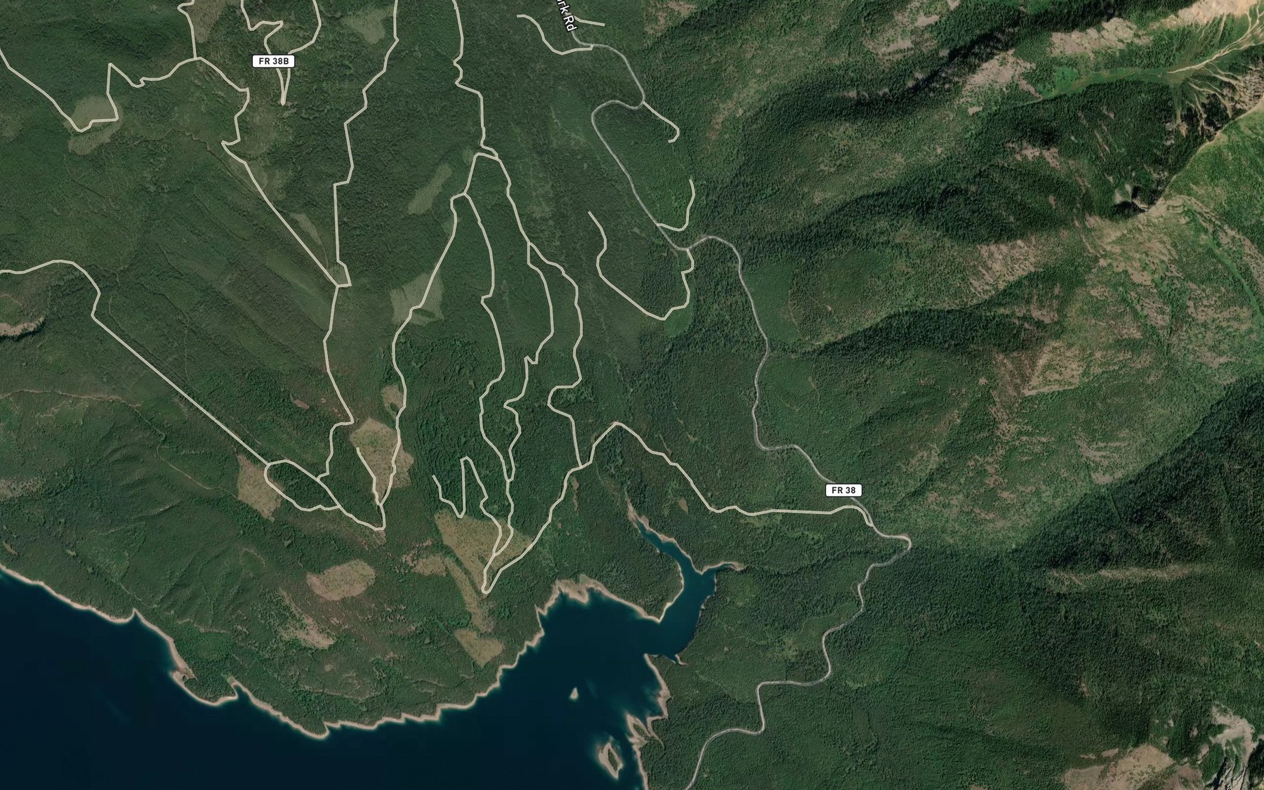 Satellite map of the Ryle Creek