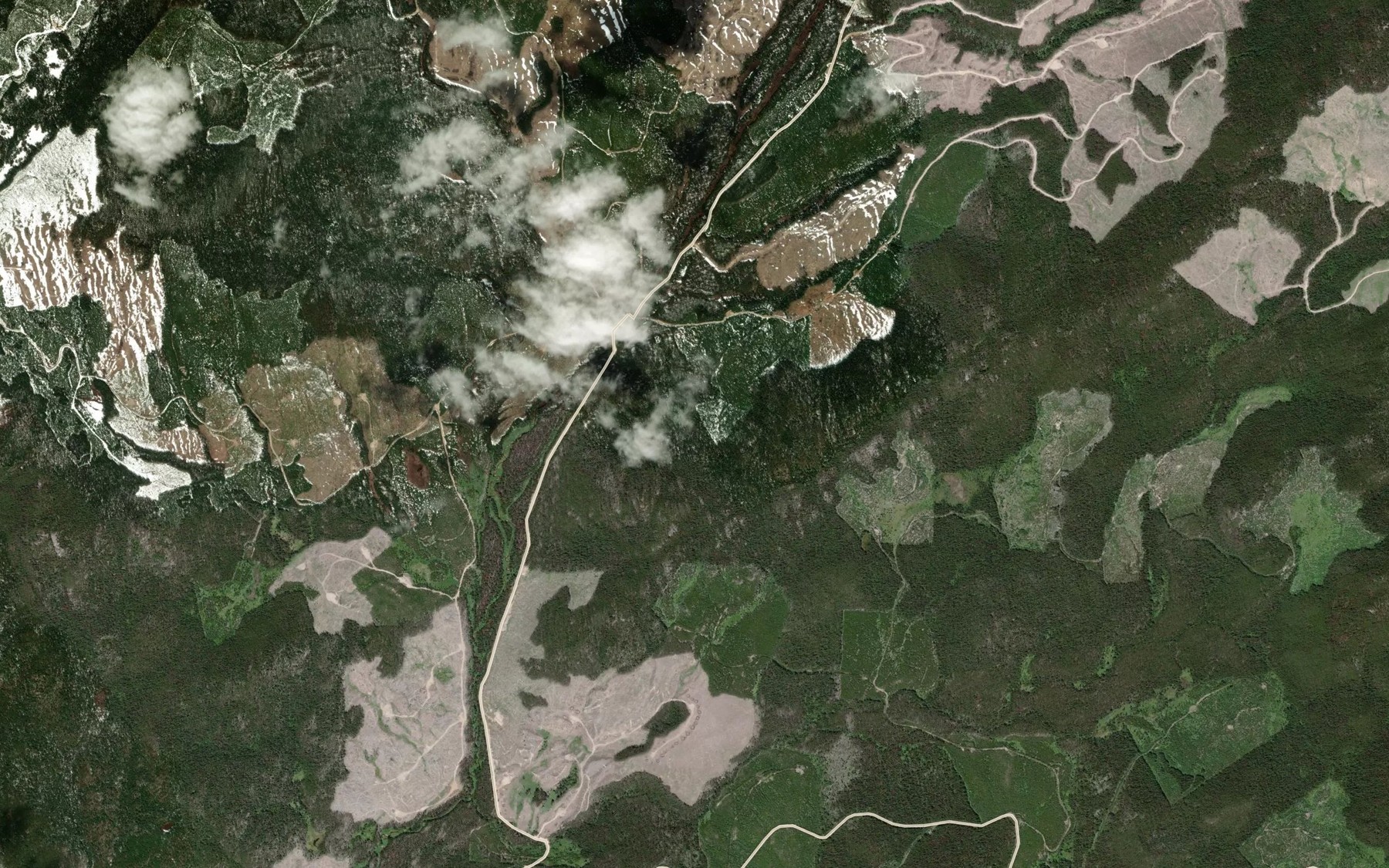 Satellite map of the Alaric Creek