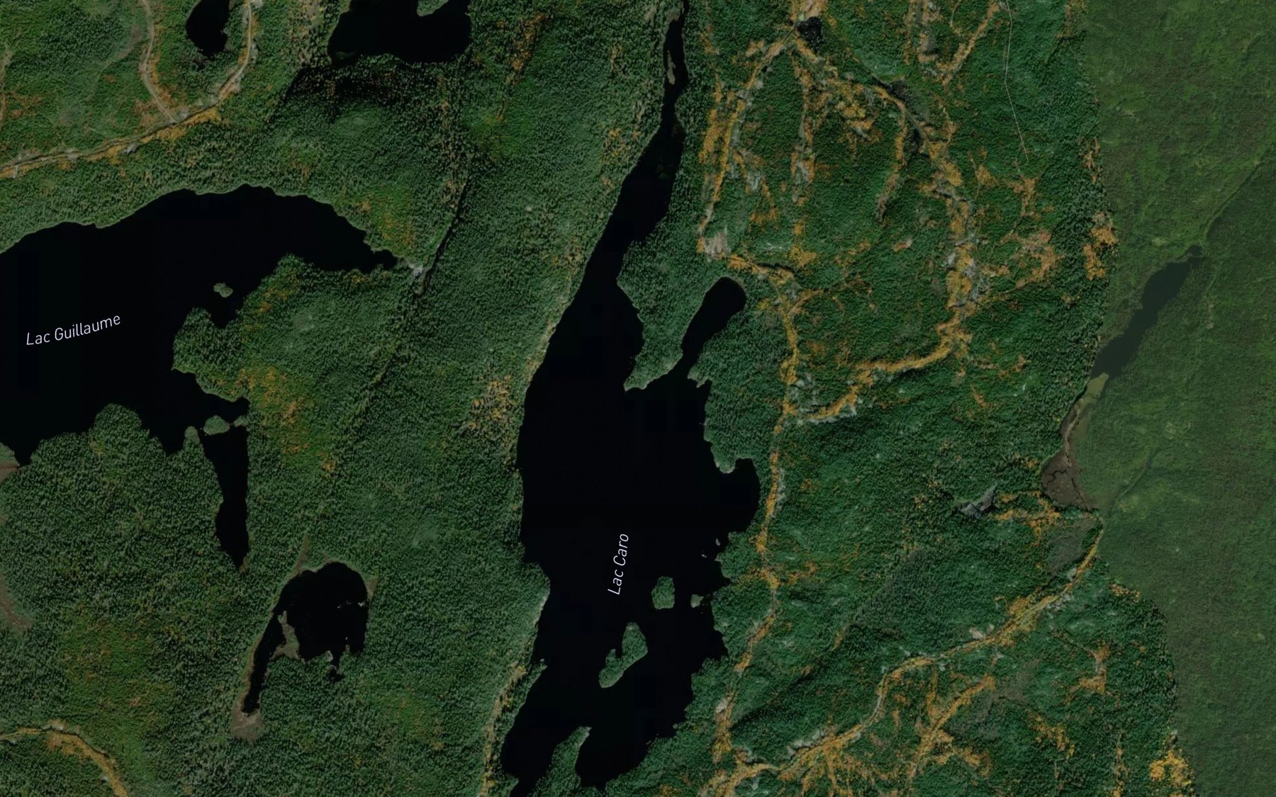 Satellite map of the Lac Caro