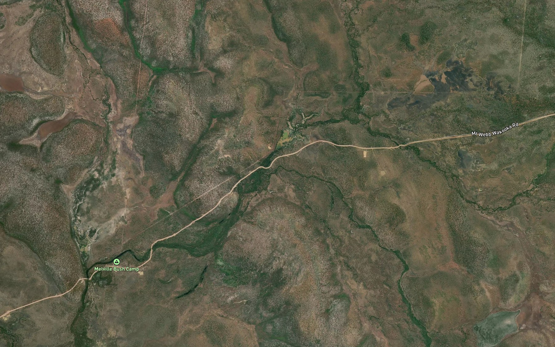 Satellite map of the Birthday Creek