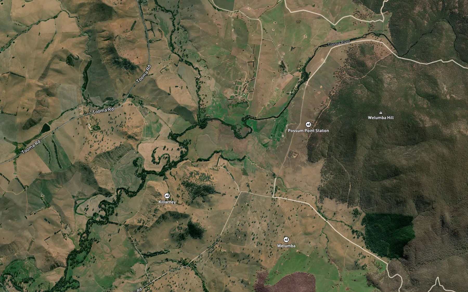 Satellite map of the Welumba Creek