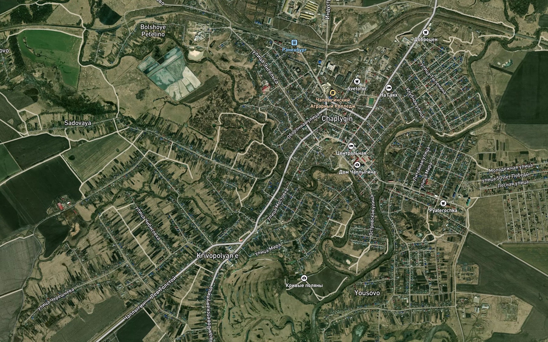 Satellite map of the Gushchina Ryasa