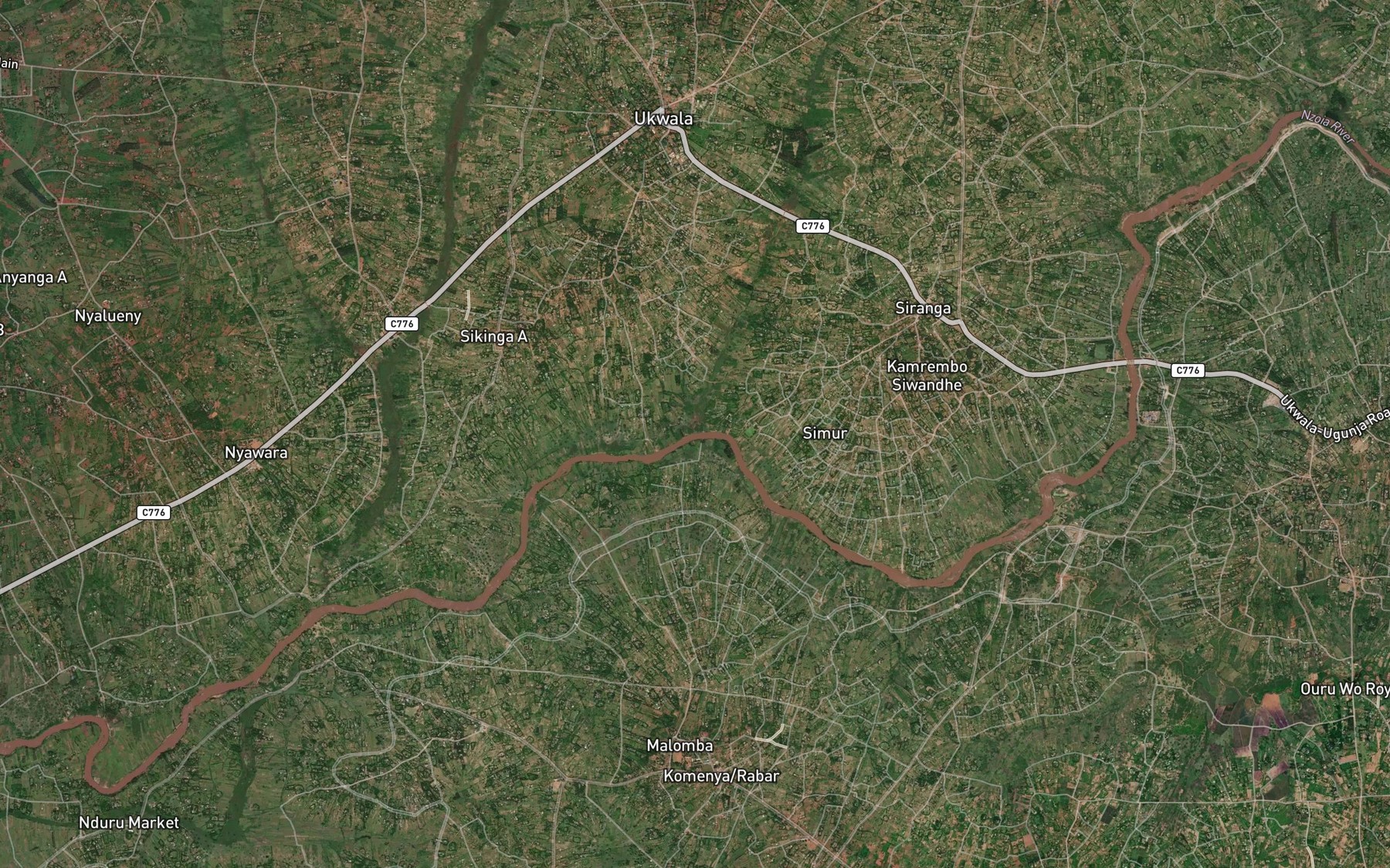 Satellite map of the Ugege