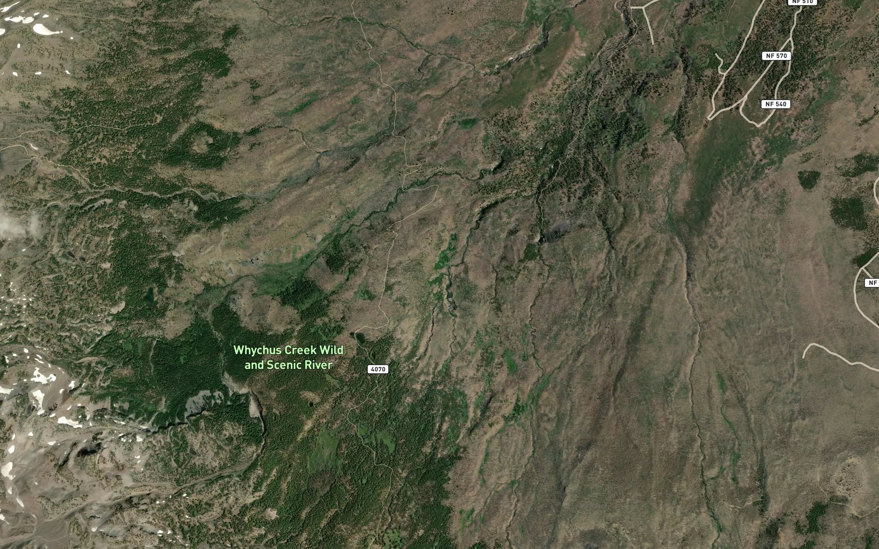 Satellite map of the West Fork Park Creek
