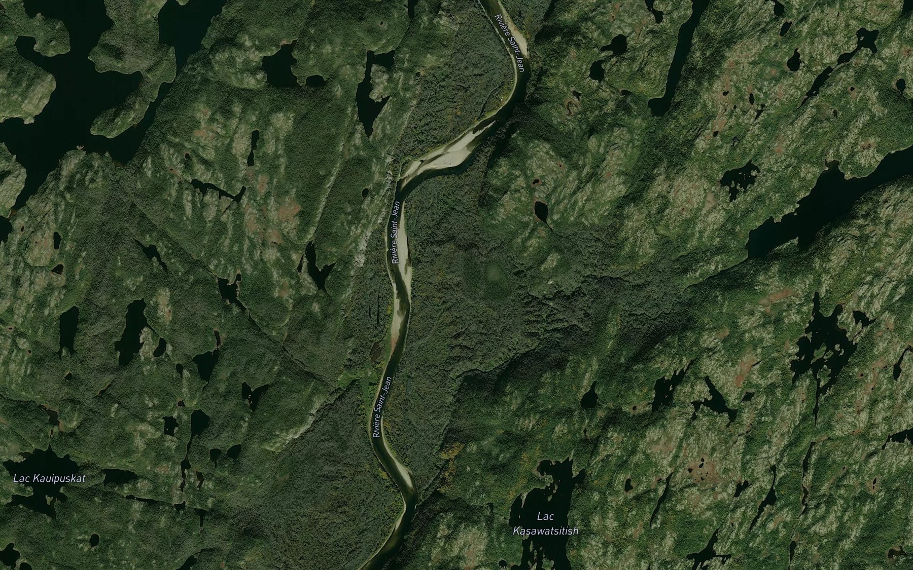 Satellite map of the Rapides Kapemistauatshetshuan