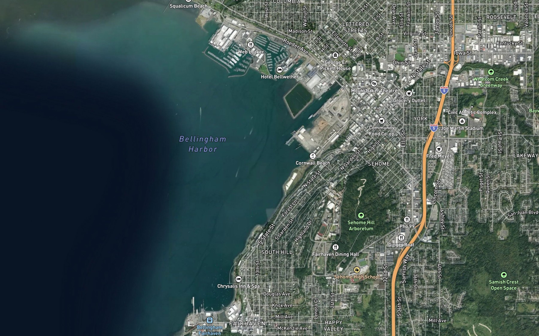 Satellite map of the Middle Reach