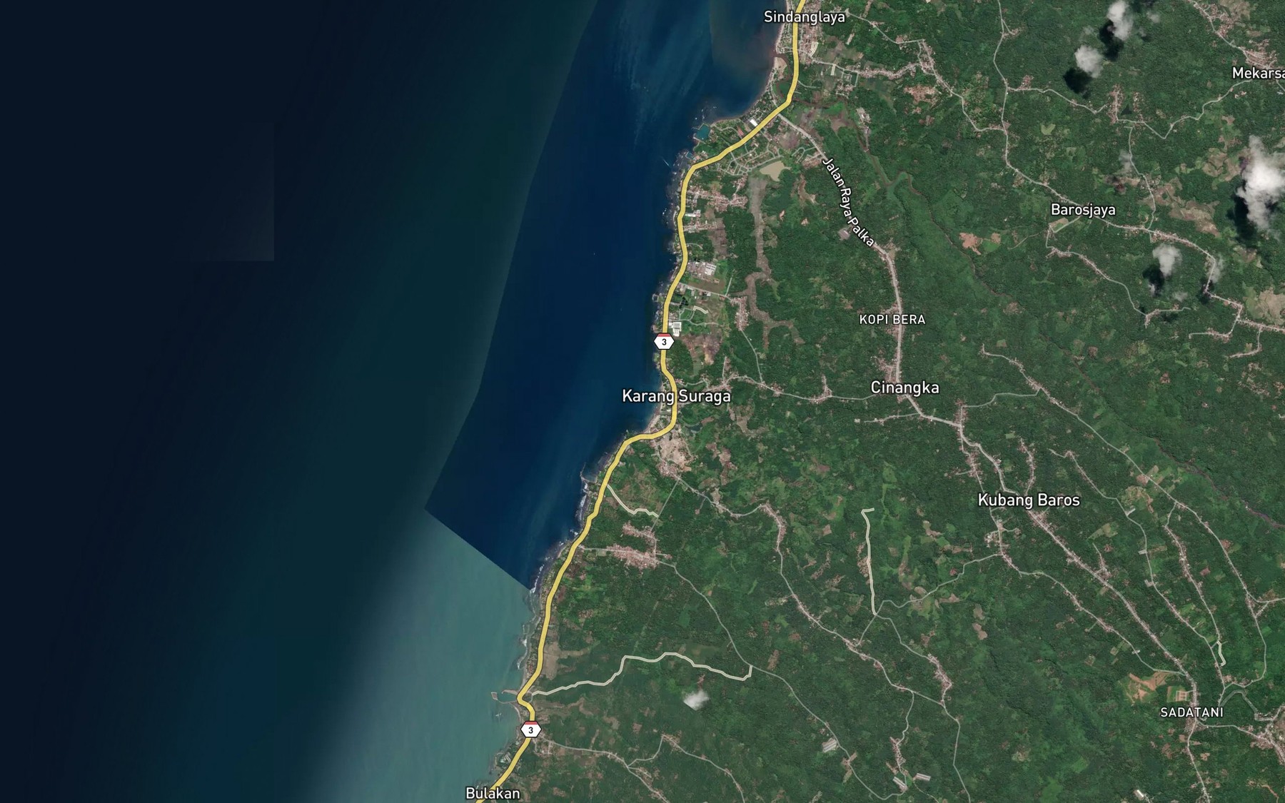Satellite map of the Teluk Citawing