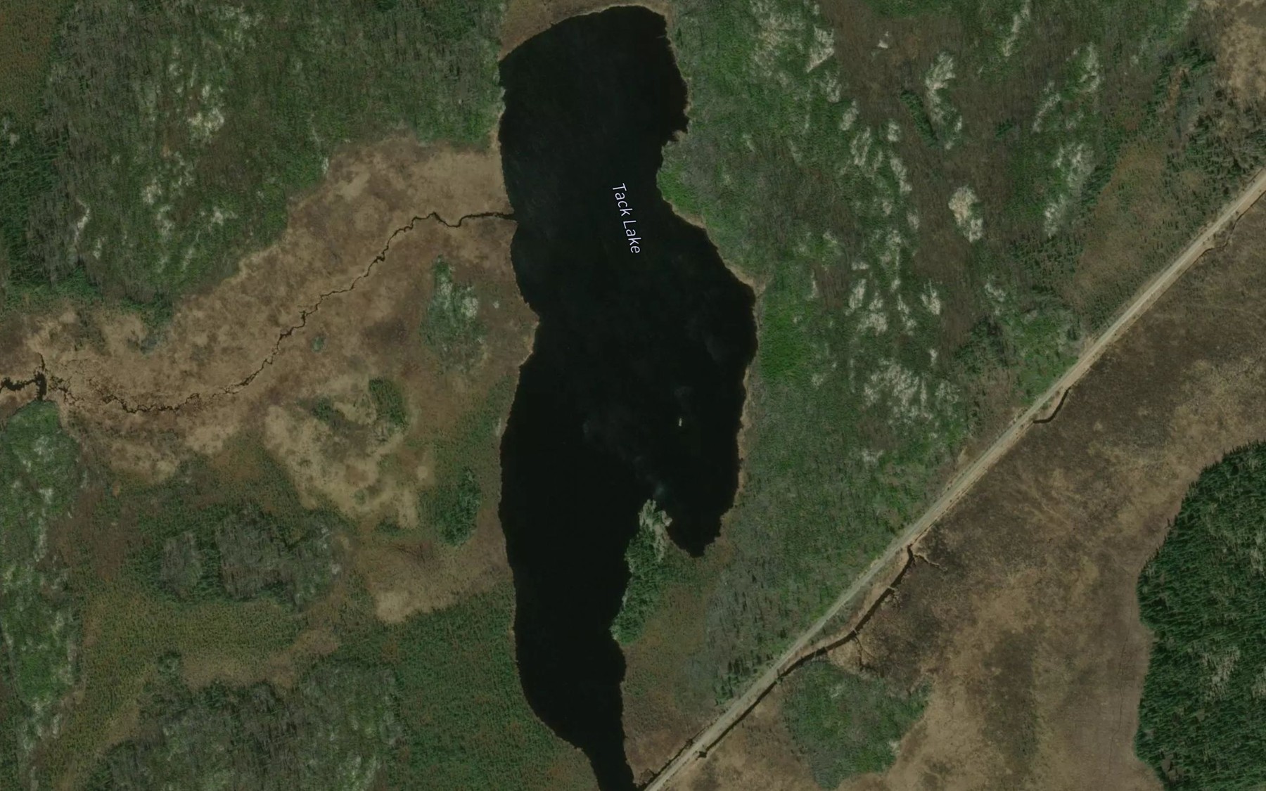 Satellite map of the Tack Lake