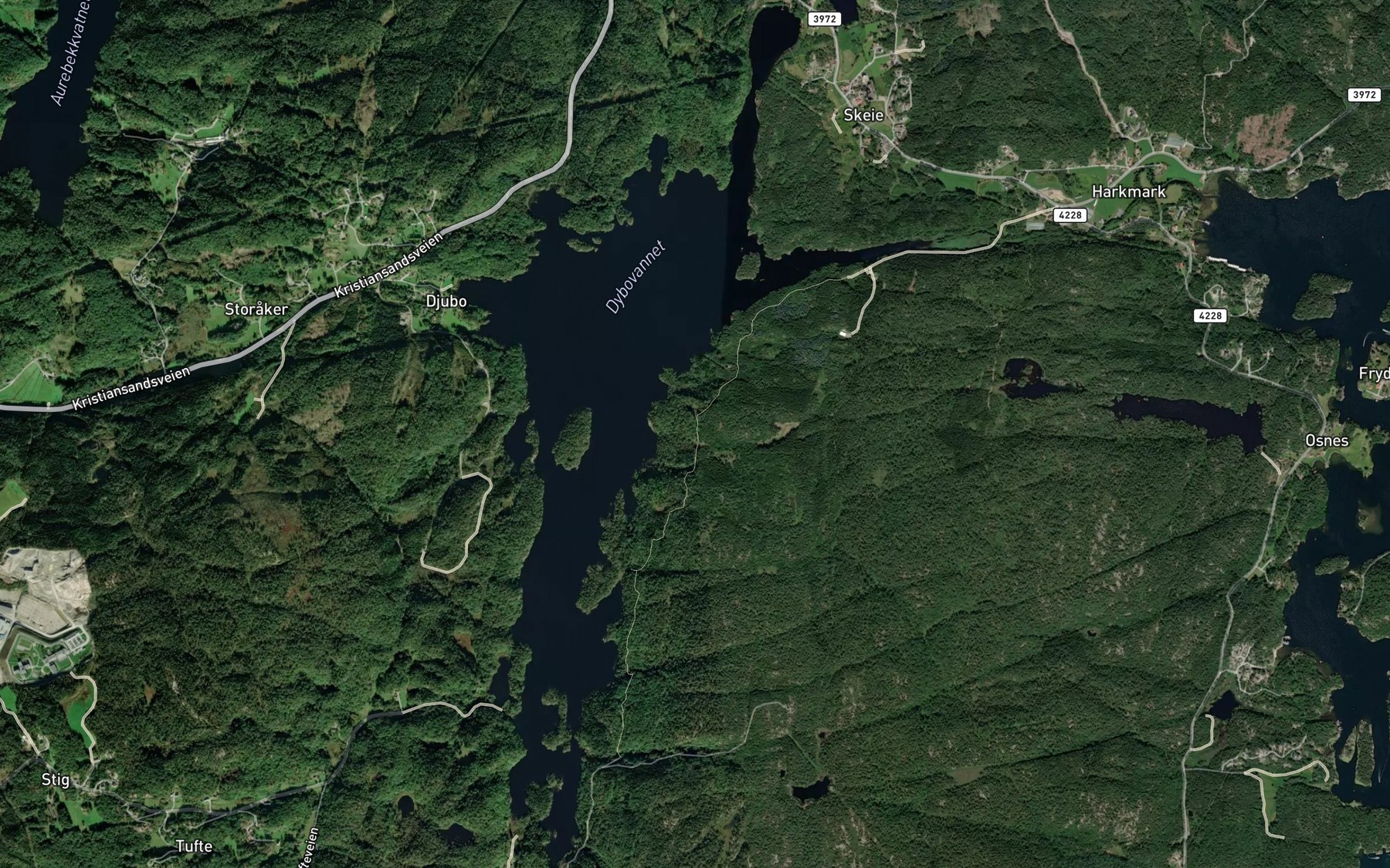 Satellite map of the Djubovatnet