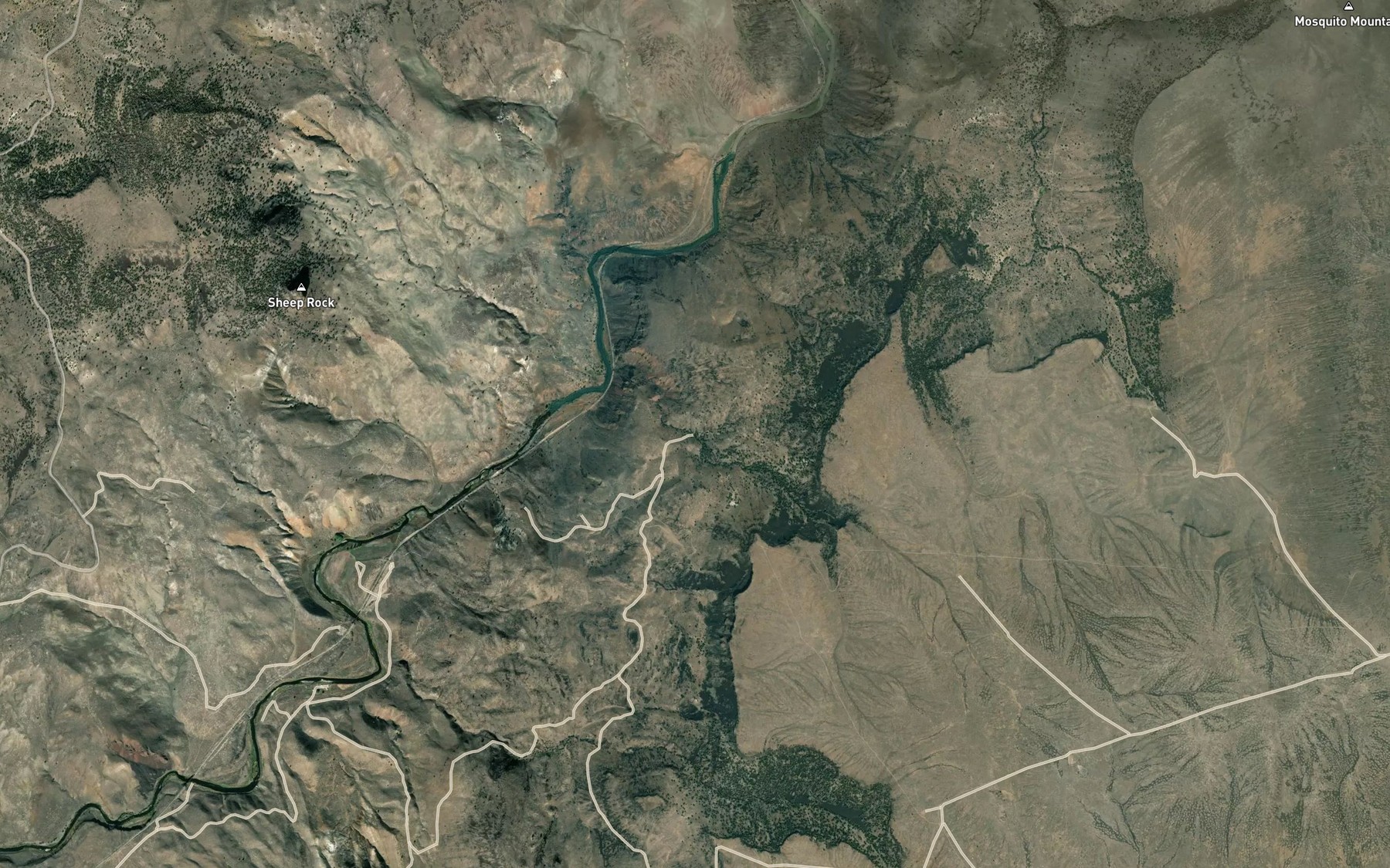 Satellite map of the Street Canyon Spring