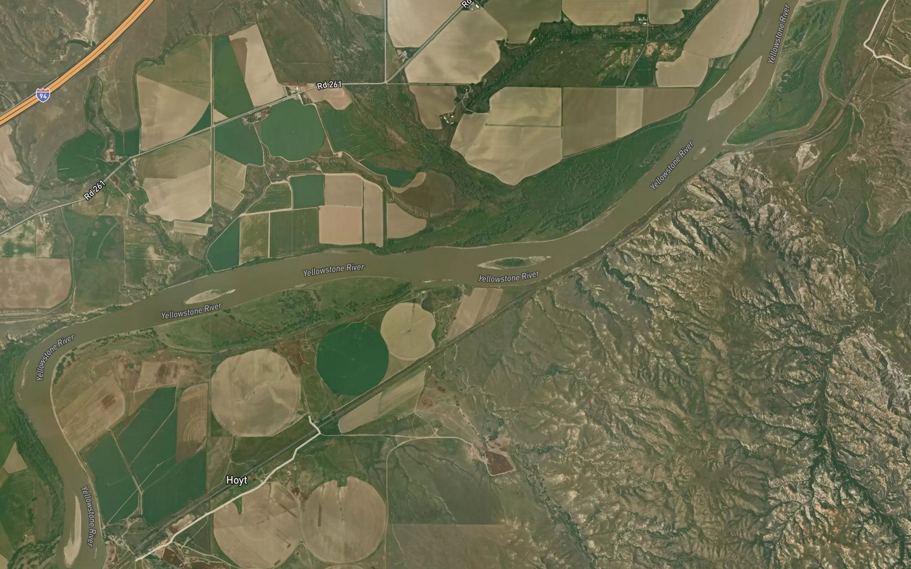 Satellite map of the Sand Creek