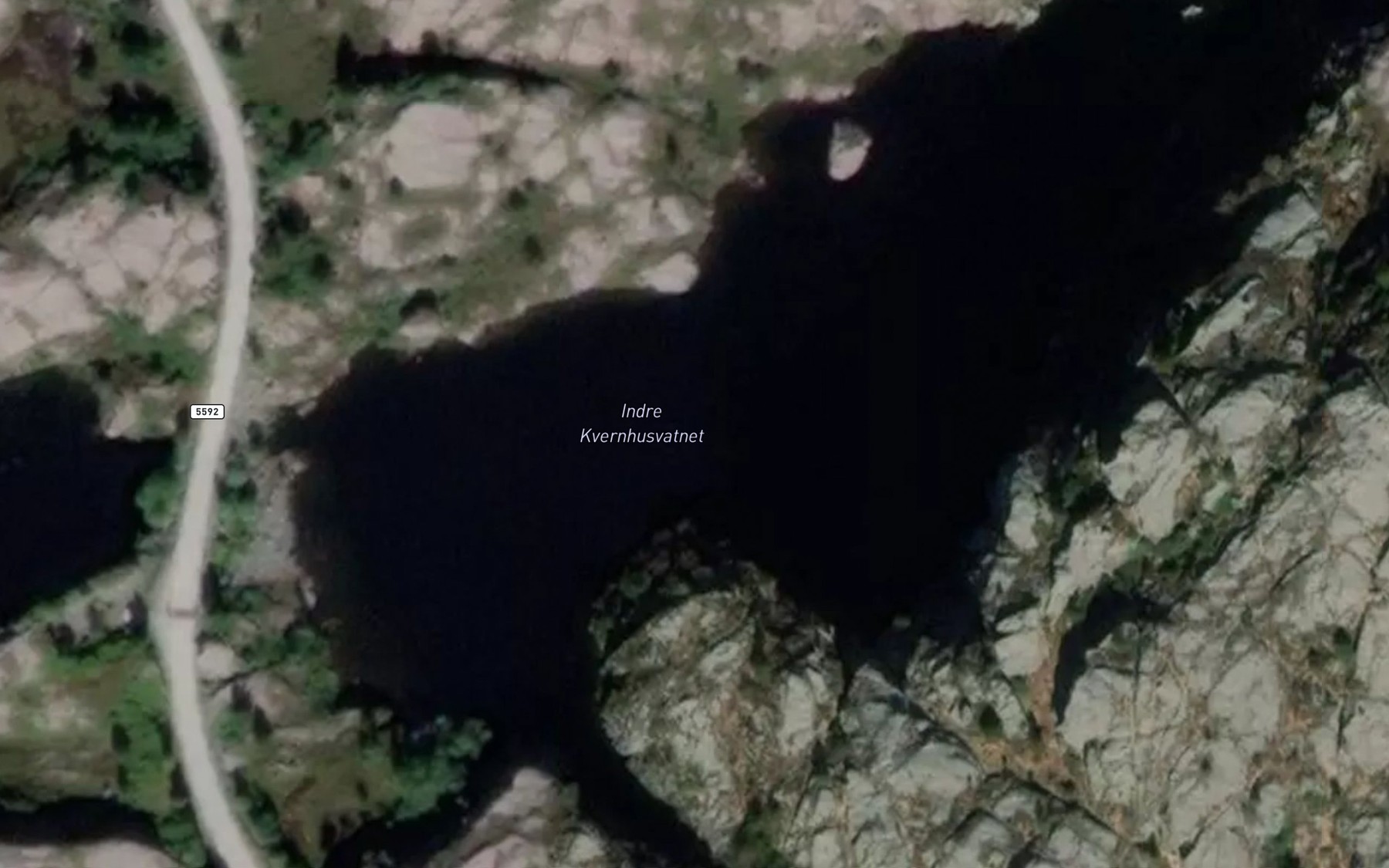 Satellite map of the Indre  Kvernhusvatnet