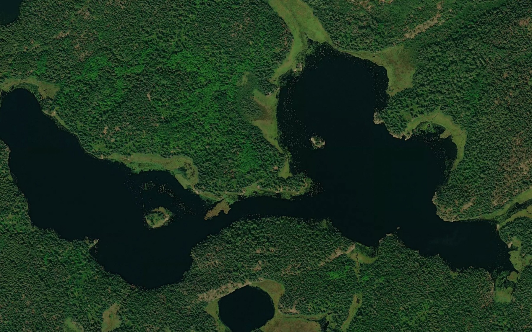 Satellite map of the Oblong Lake