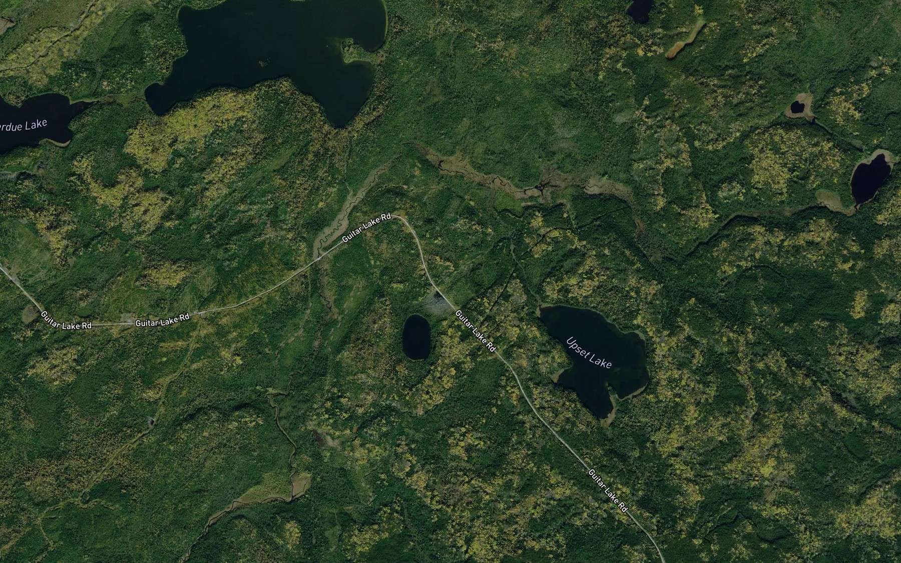 Satellite map of the Upset Creek