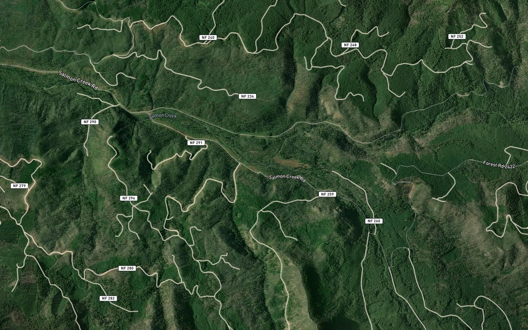 Satellite map of the Black Creek