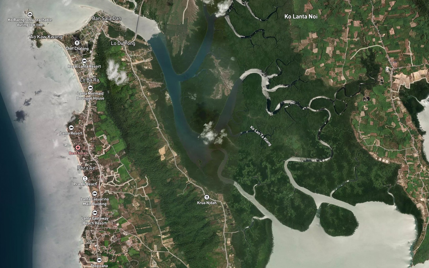 Satellite map of the Khlong Ba Kan Rang