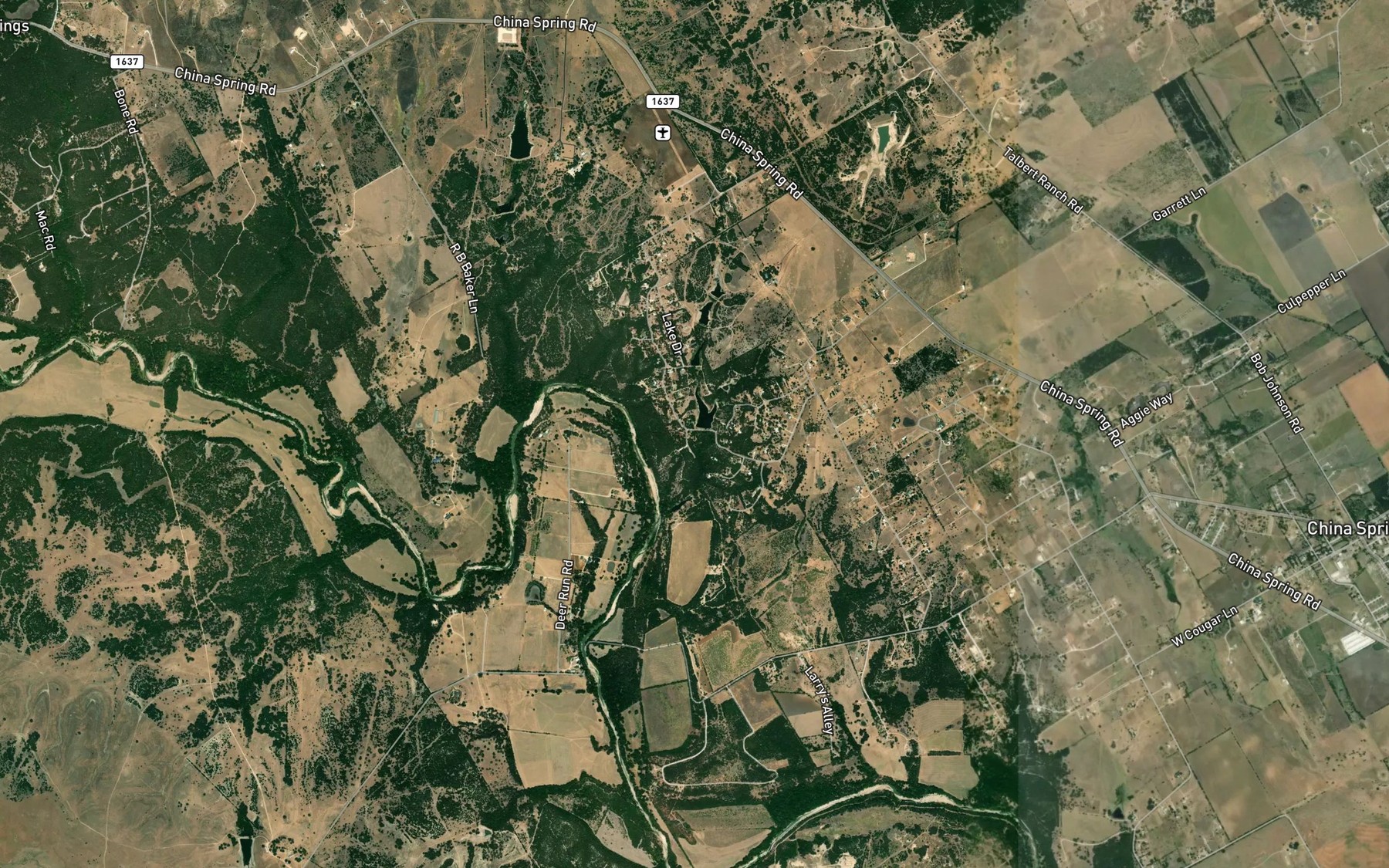 Satellite map of the Thompson Lake