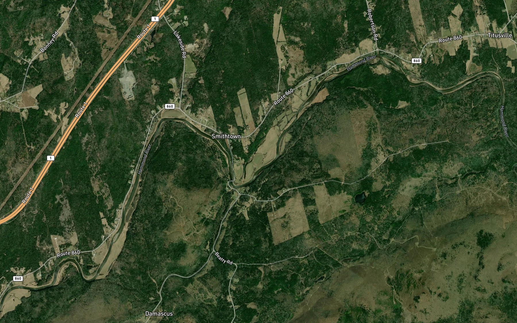 Satellite map of the Brawley Brook