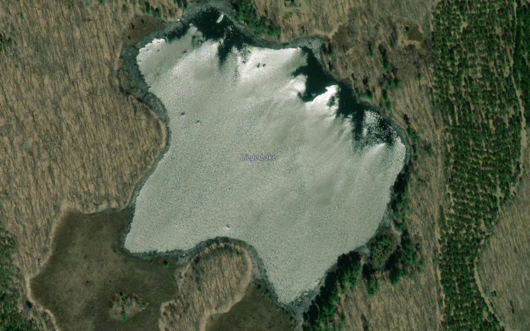 Satellite map of the Liege Lake