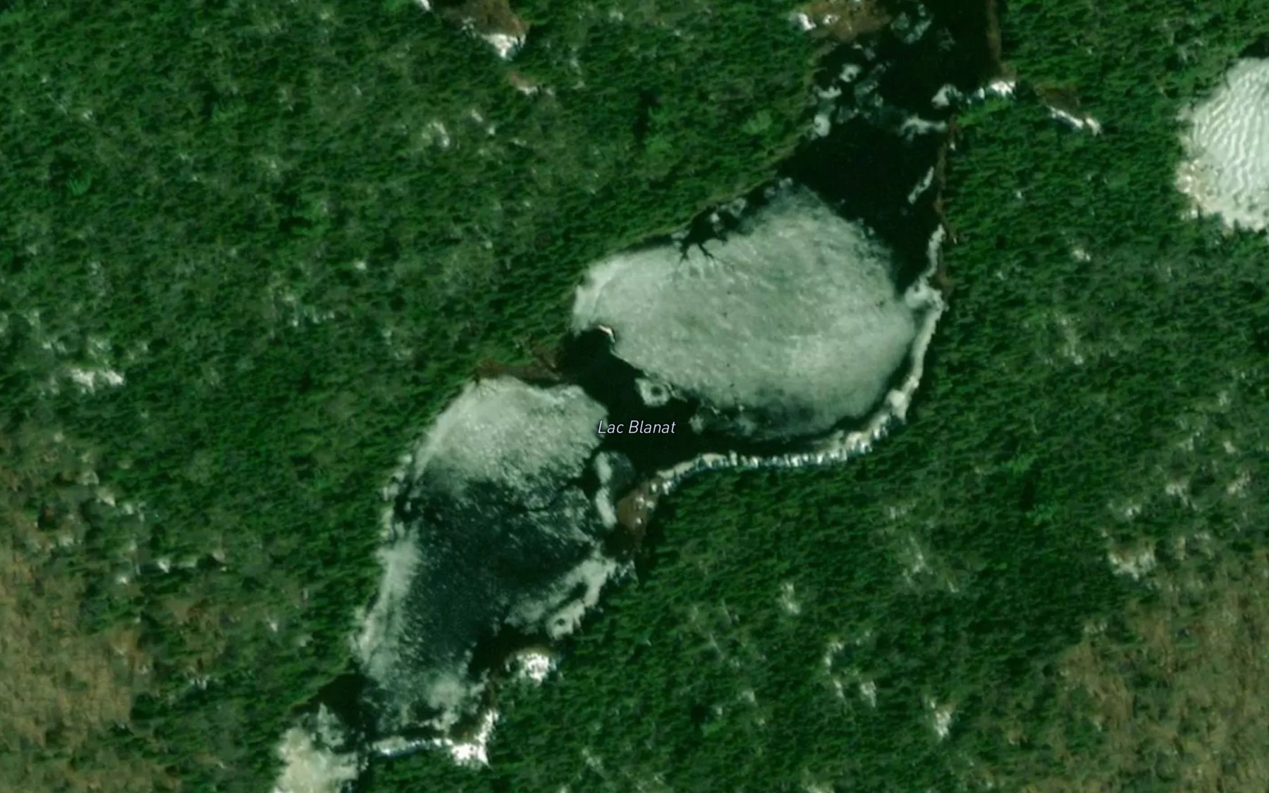 Satellite map of the Lac Blanat