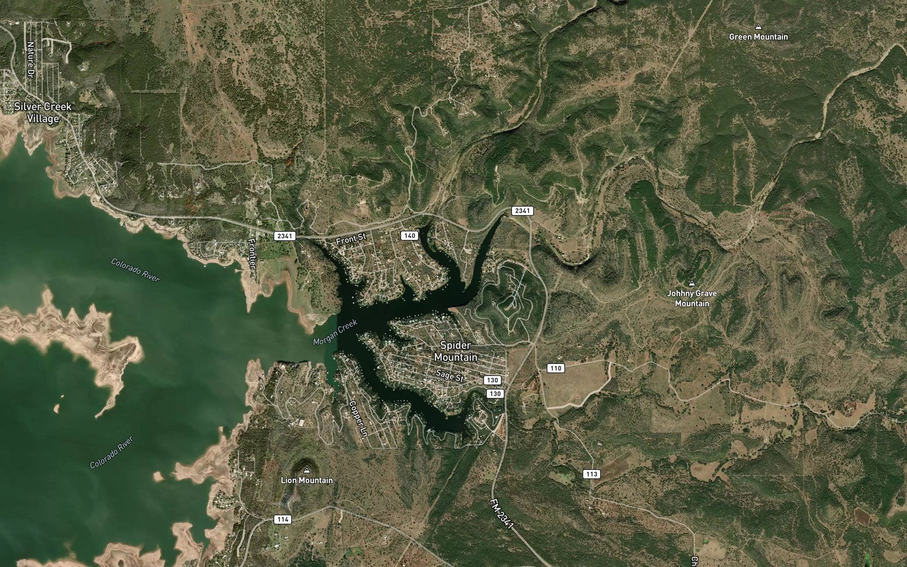 Satellite map of the North Fork Morgan Creek