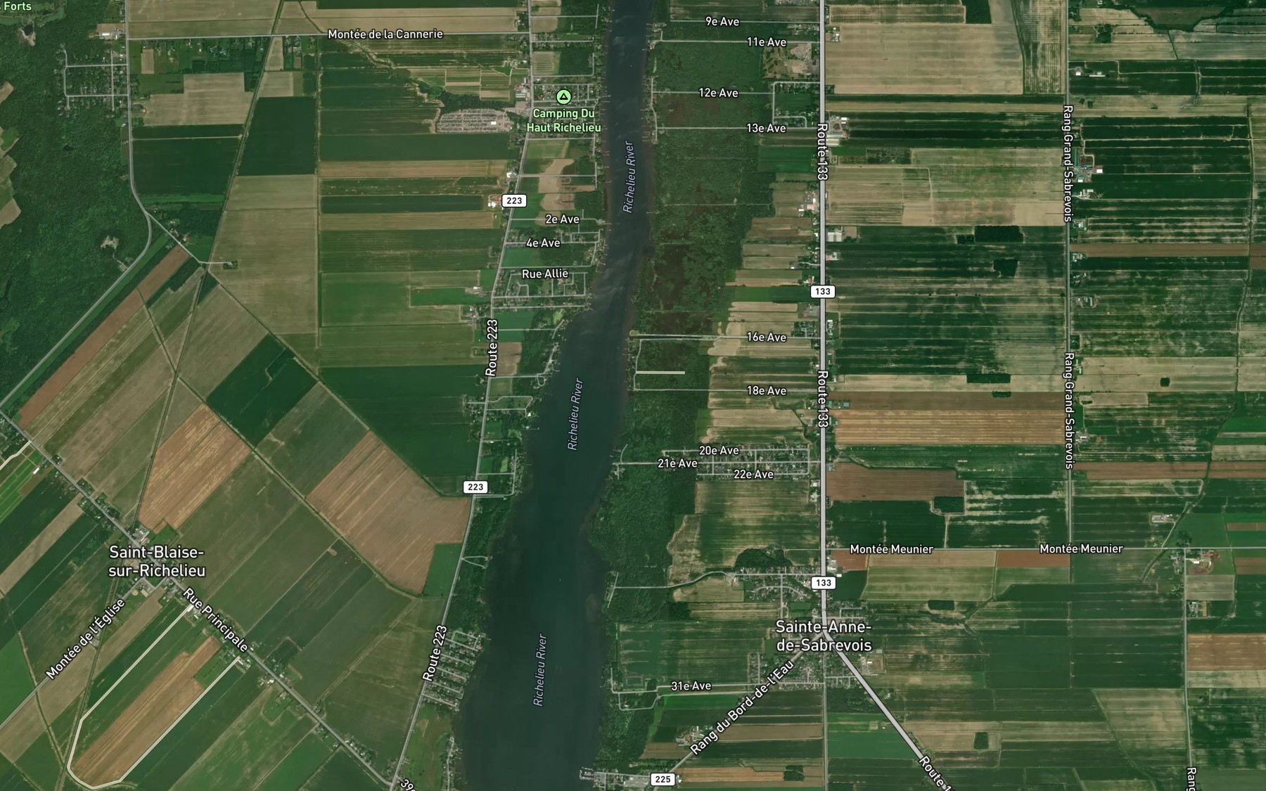 Satellite map of the Ruisseau Mercier