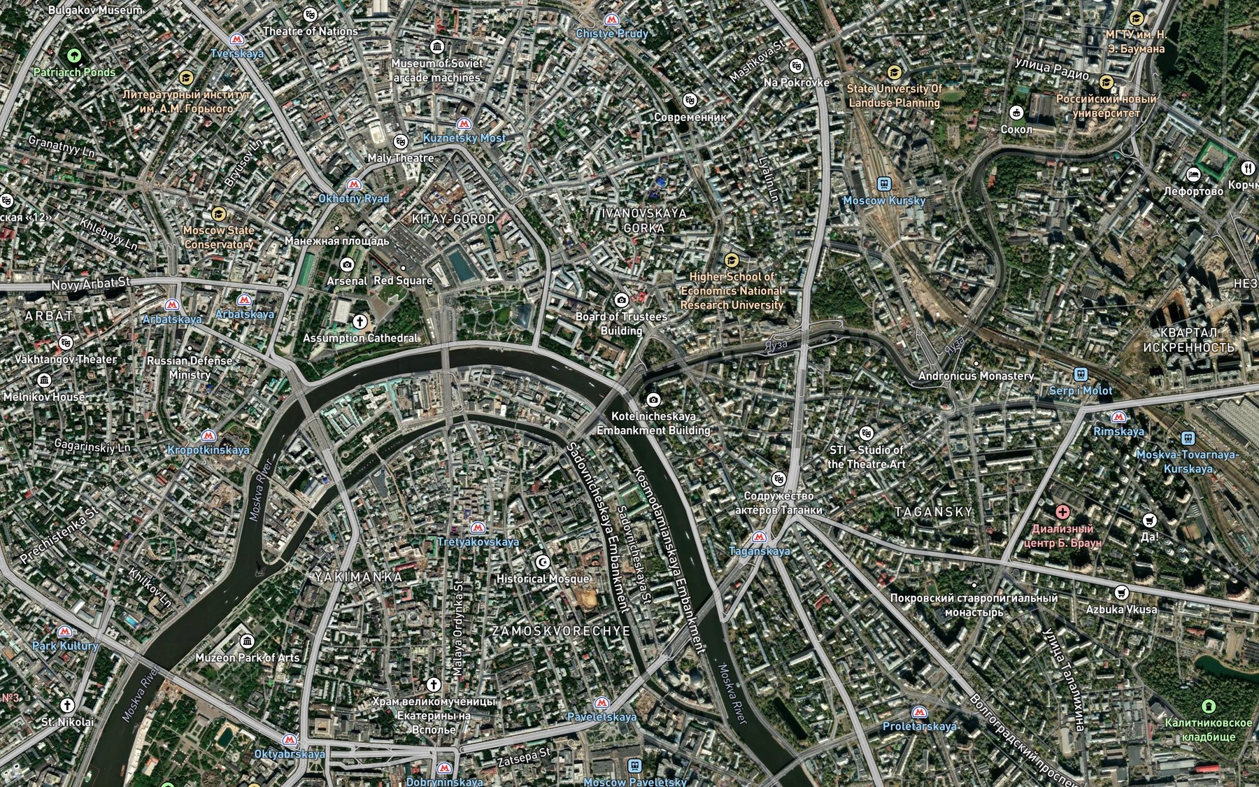 Satellite map of the Yauza