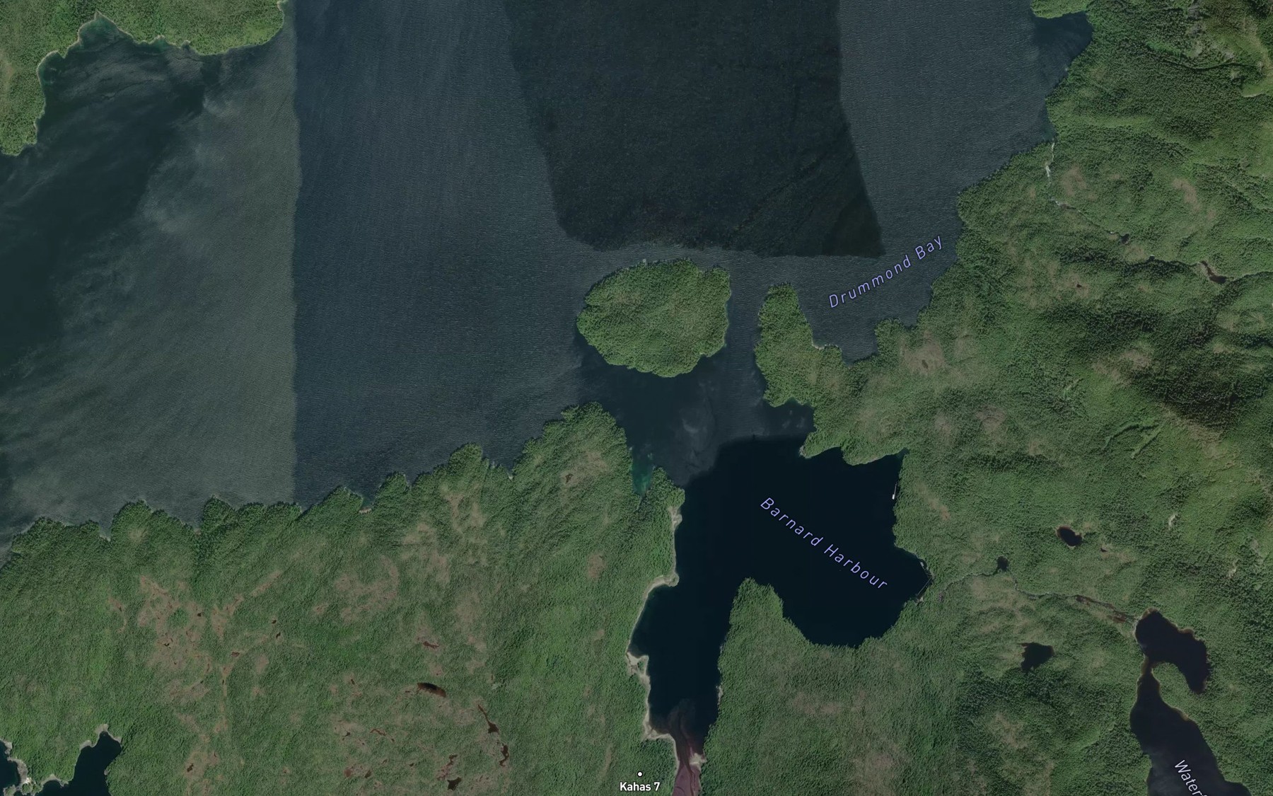 Satellite map of the Aikman Passage