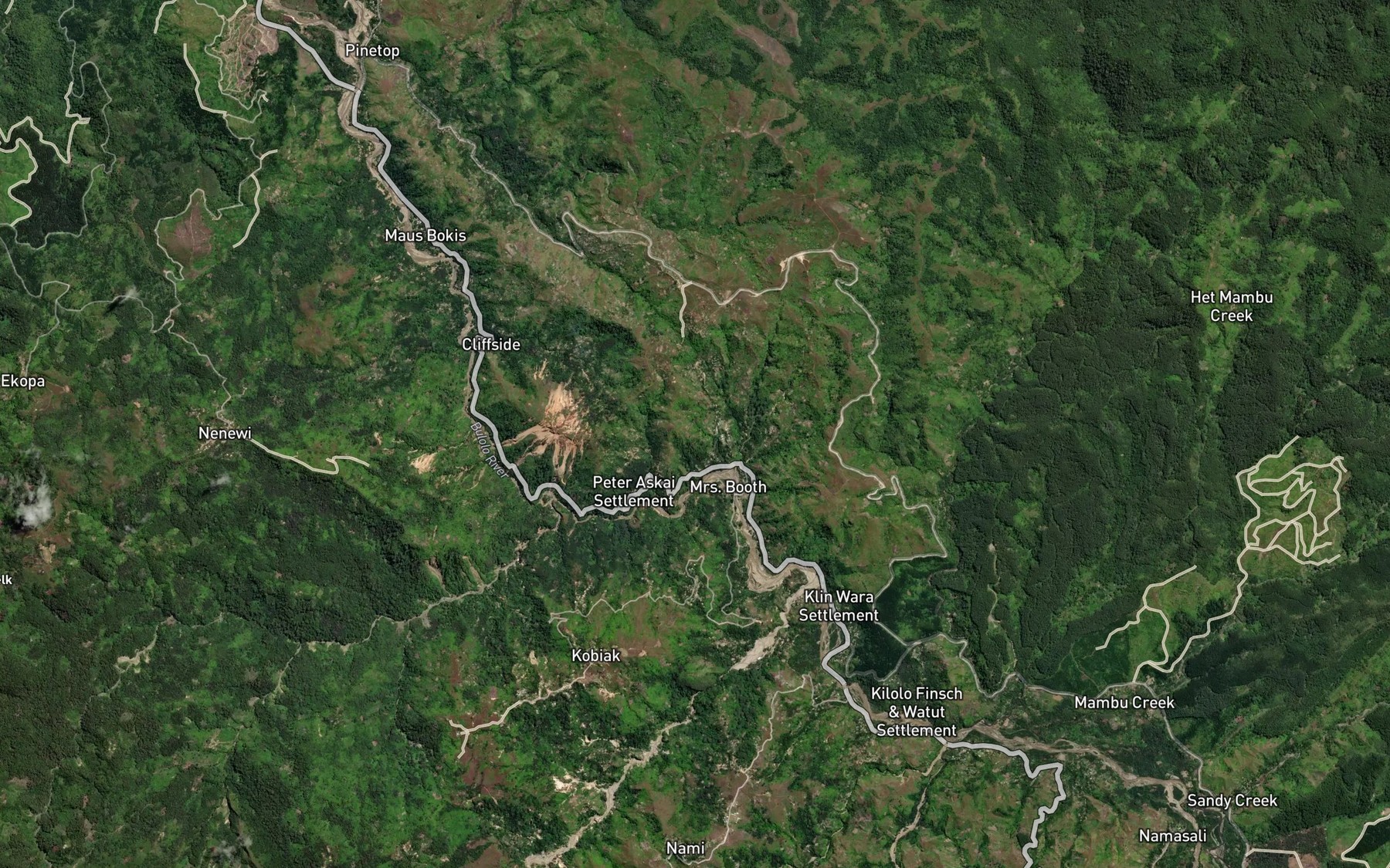 Satellite map of the Regina Creek