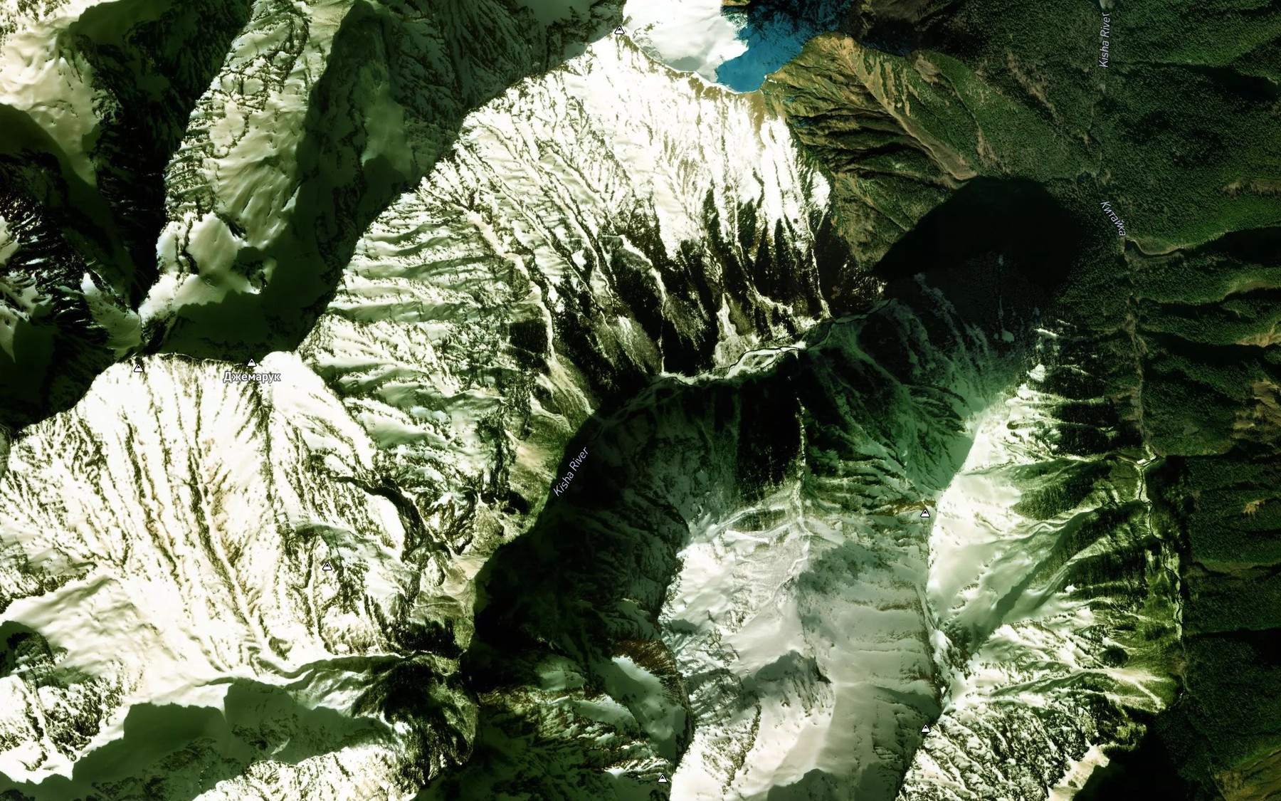 Satellite map of the Kish River