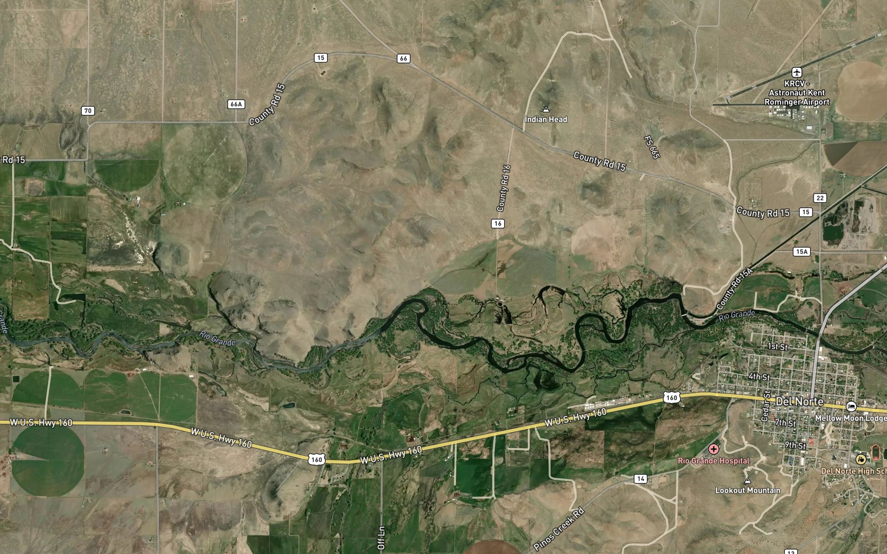 Satellite map of the Park Green Ditch