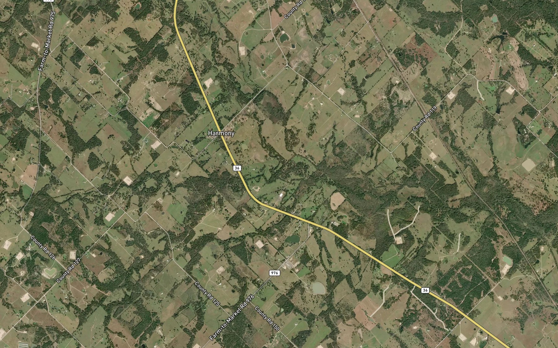 Satellite map of the Brushy Creek