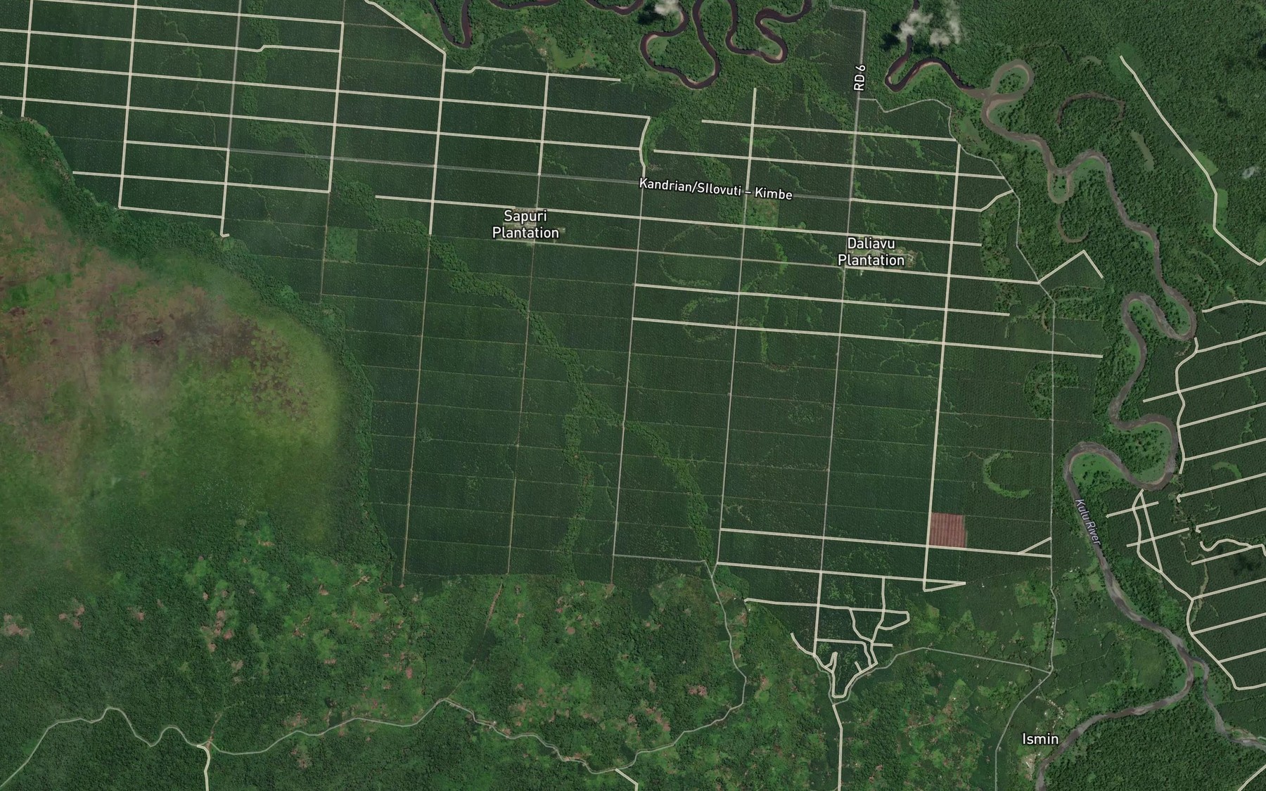 Satellite map of the Sili Creek