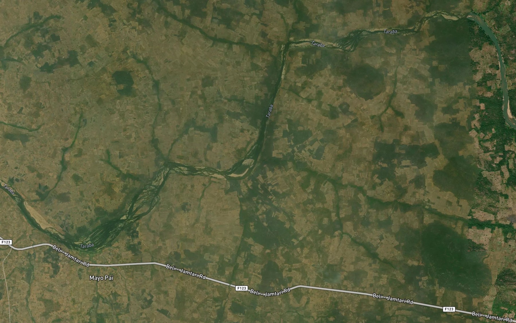 Satellite map of the River Bauyon