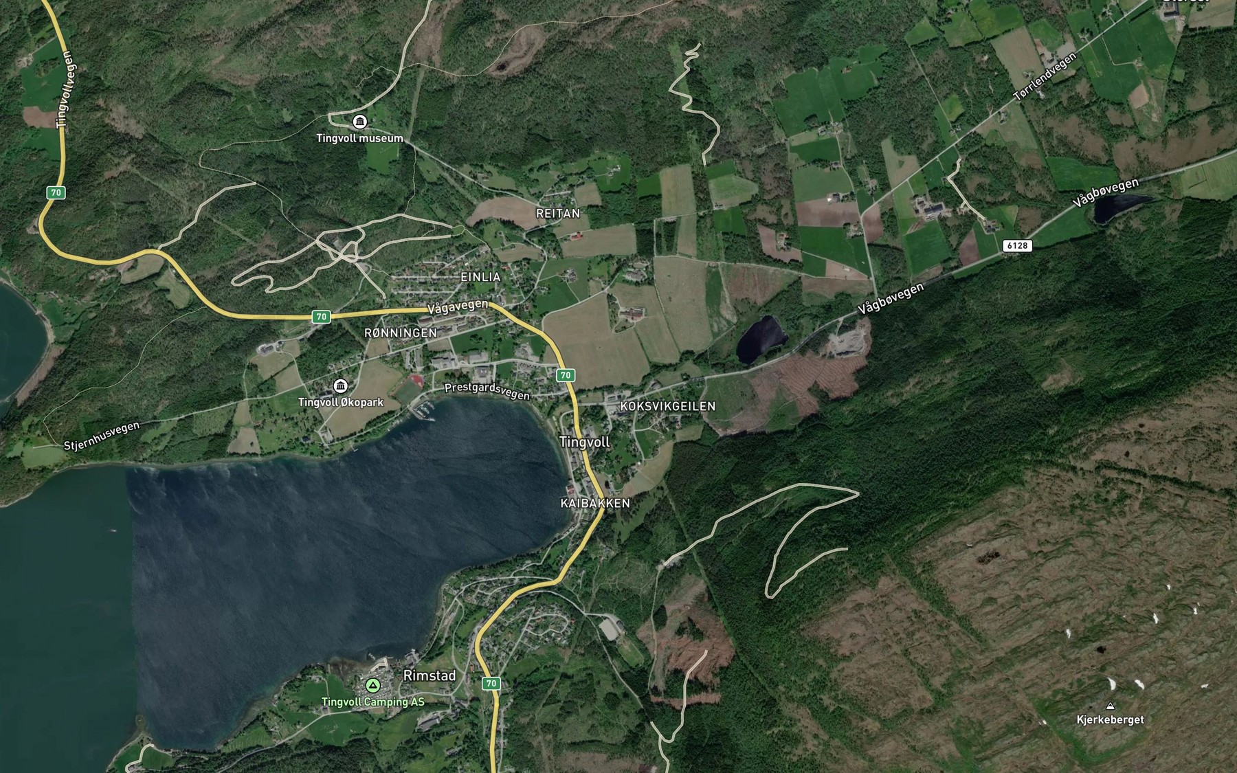 Satellite map of the Koksvikelva
