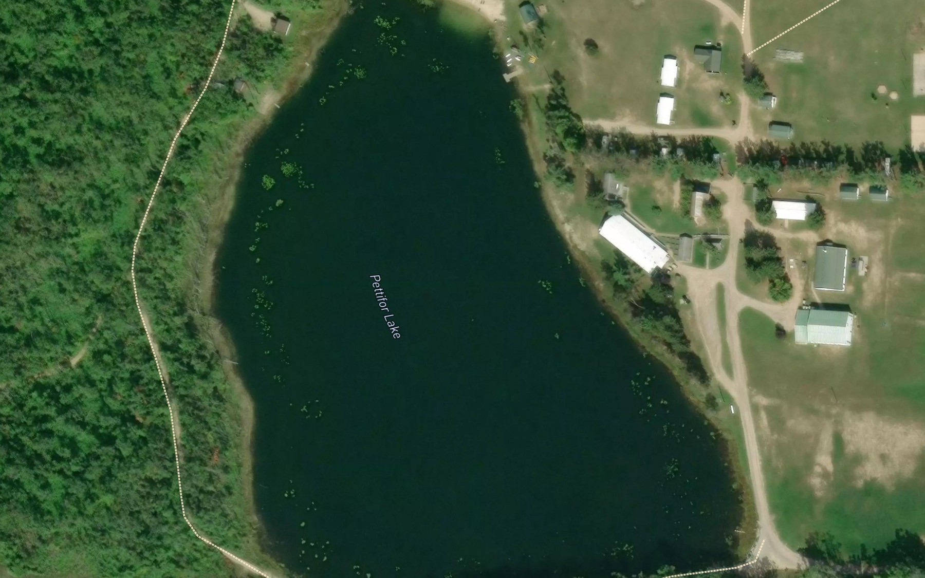 Satellite map of the Pettifor Lake