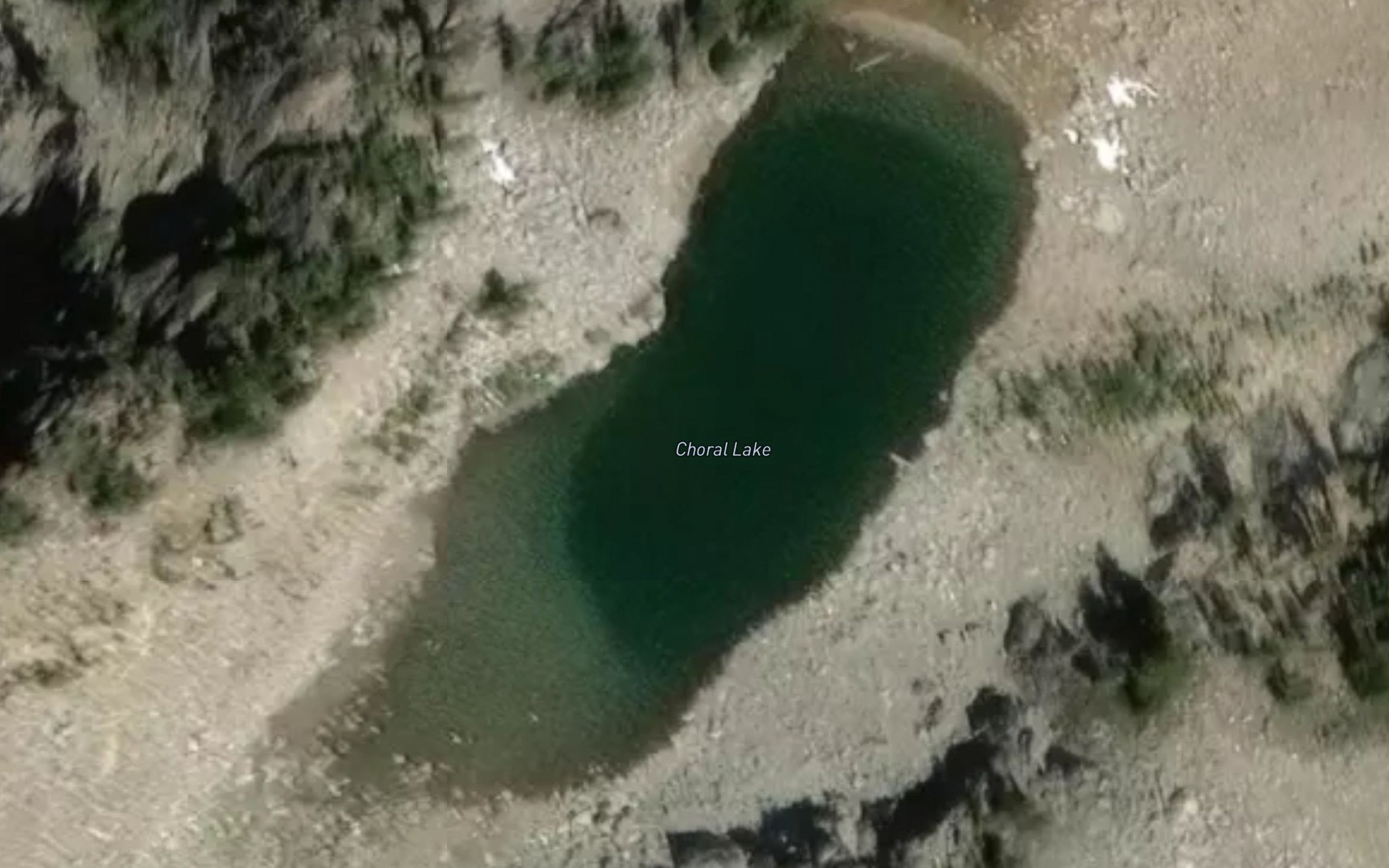 Satellite map of the Choral Lake