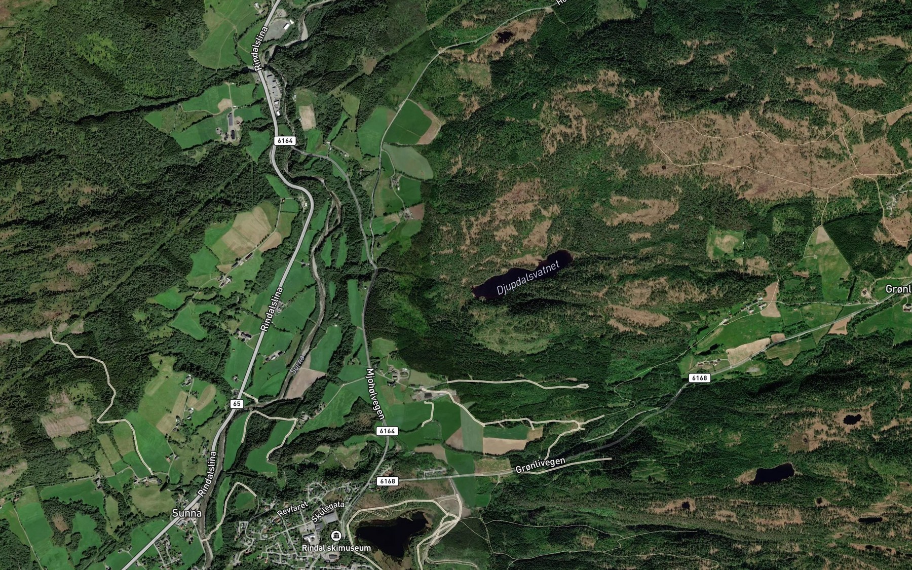 Satellite map of the Djupdalsbekken