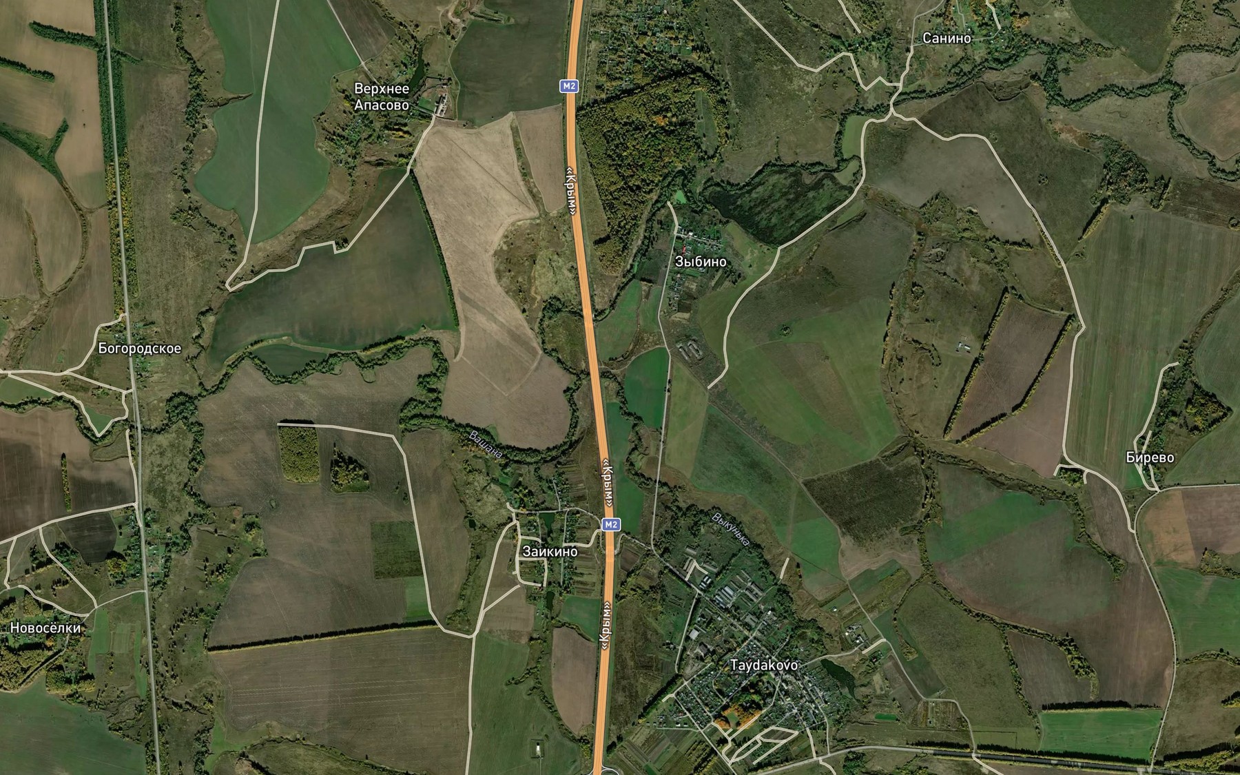 Satellite map of the Vykyn'ka