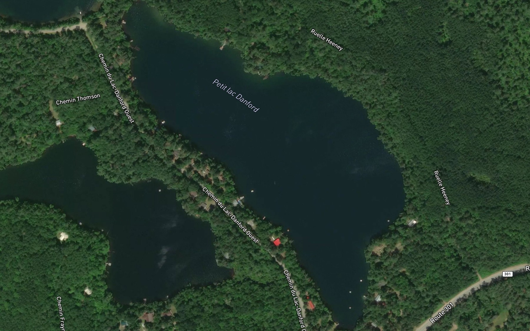 Satellite map of the Petit lac Danford