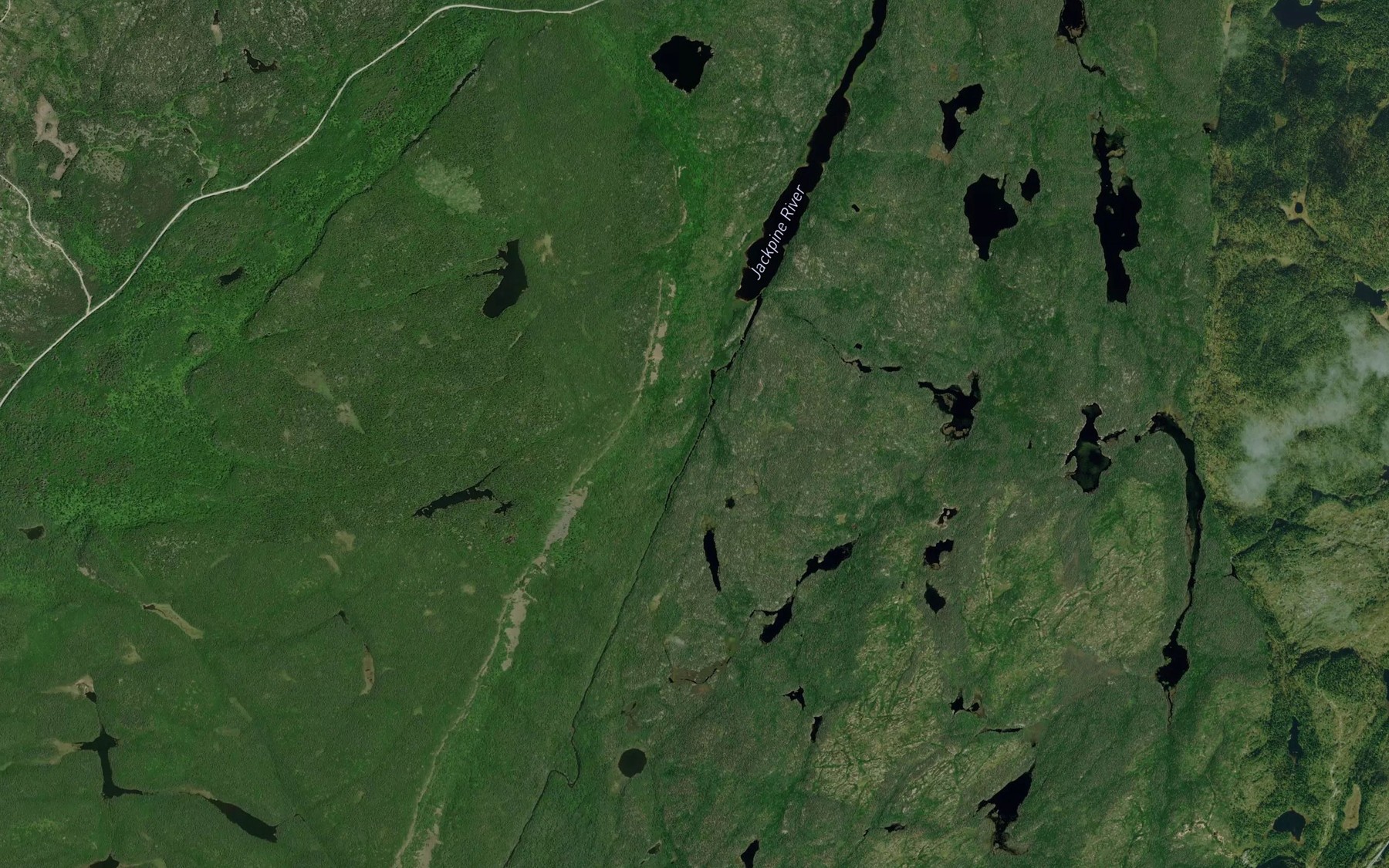 Satellite map of the Blair Creek