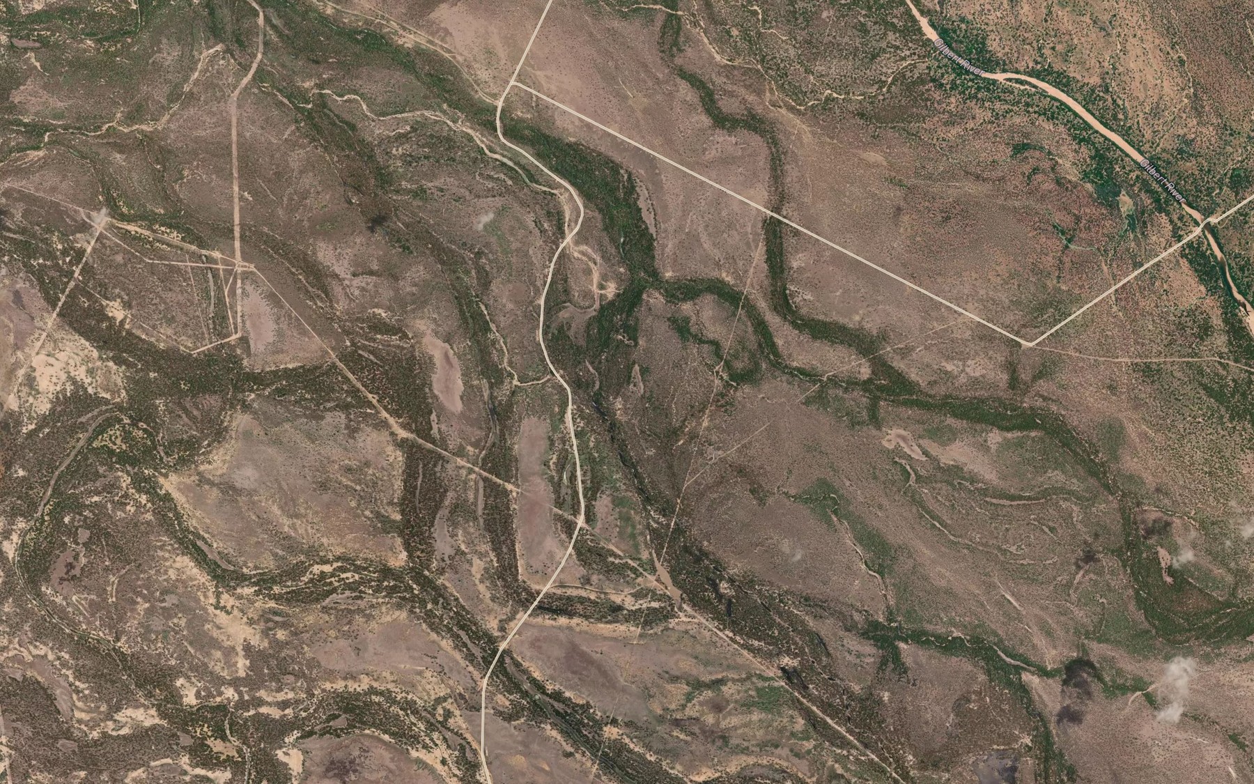 Satellite map of the Stapleton Creek