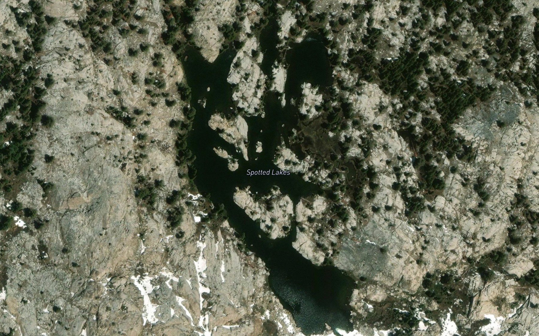 Satellite map of the Spotted Lakes