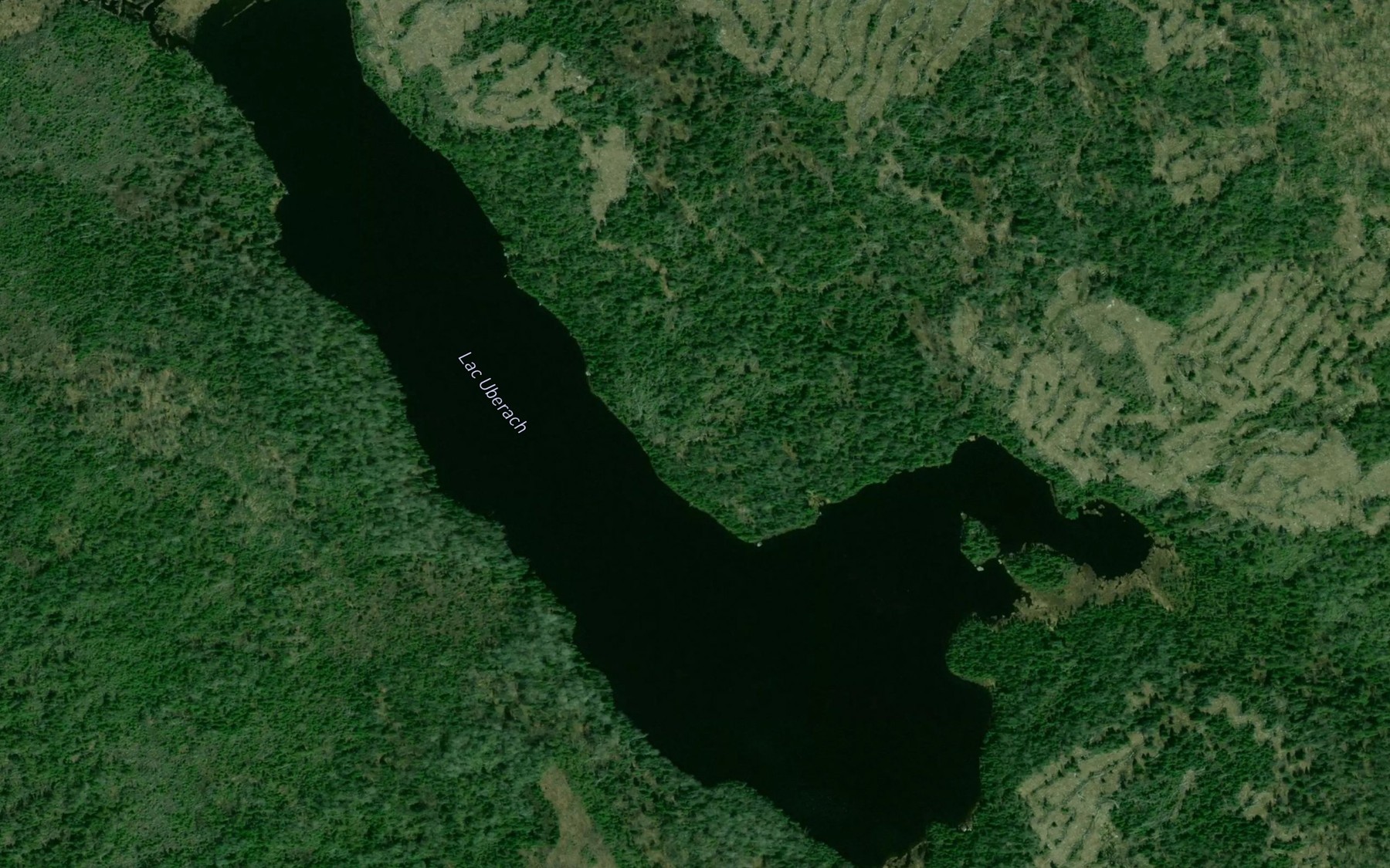 Satellite map of the Lac Uberach