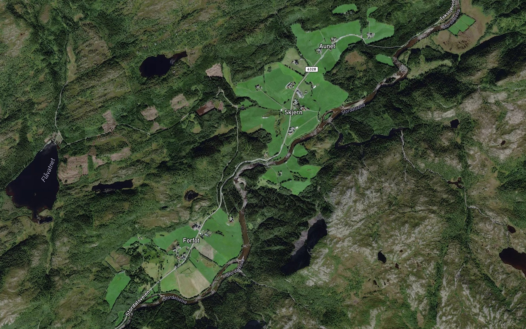 Satellite map of the Stjernsfossen