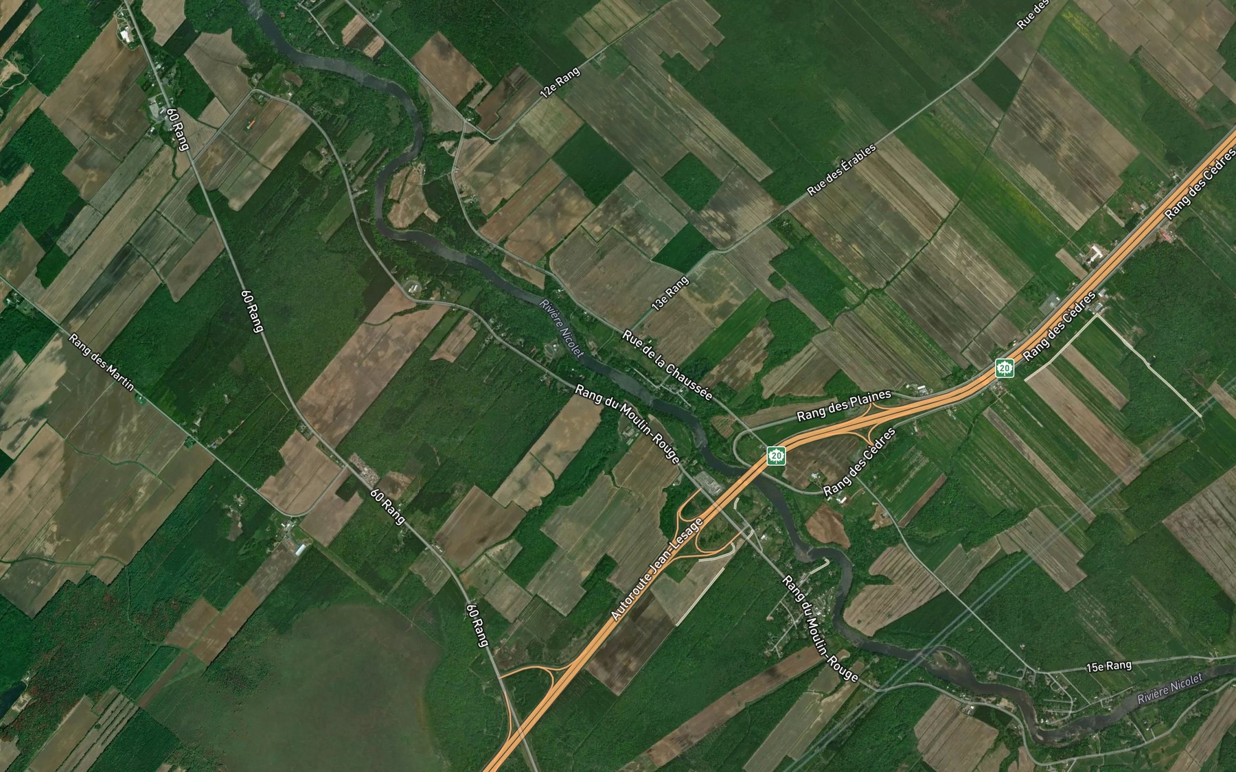 Satellite map of the Ruisseau Martin